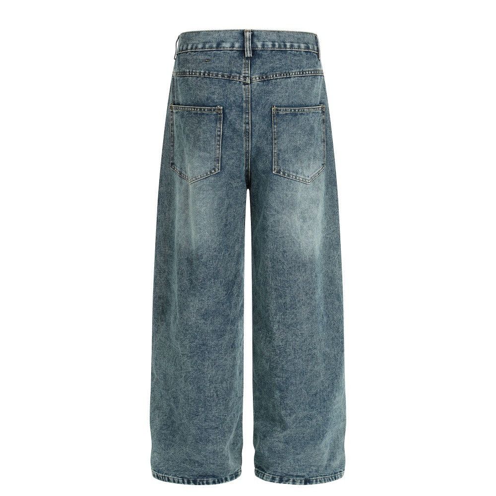 Jean Men's cartoon embroidered washed straight jeans Size US 32 / EU 48 - 2 Thumbnail