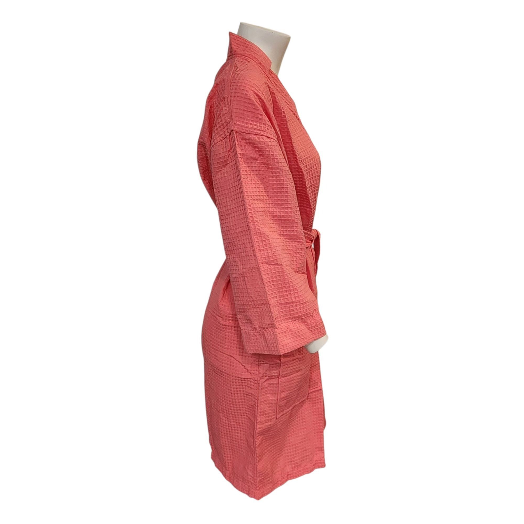 Other Chakir Turkish Linen Robe Short Lightweight Waffle Knit Bath Size ONE SIZE - 3 Thumbnail