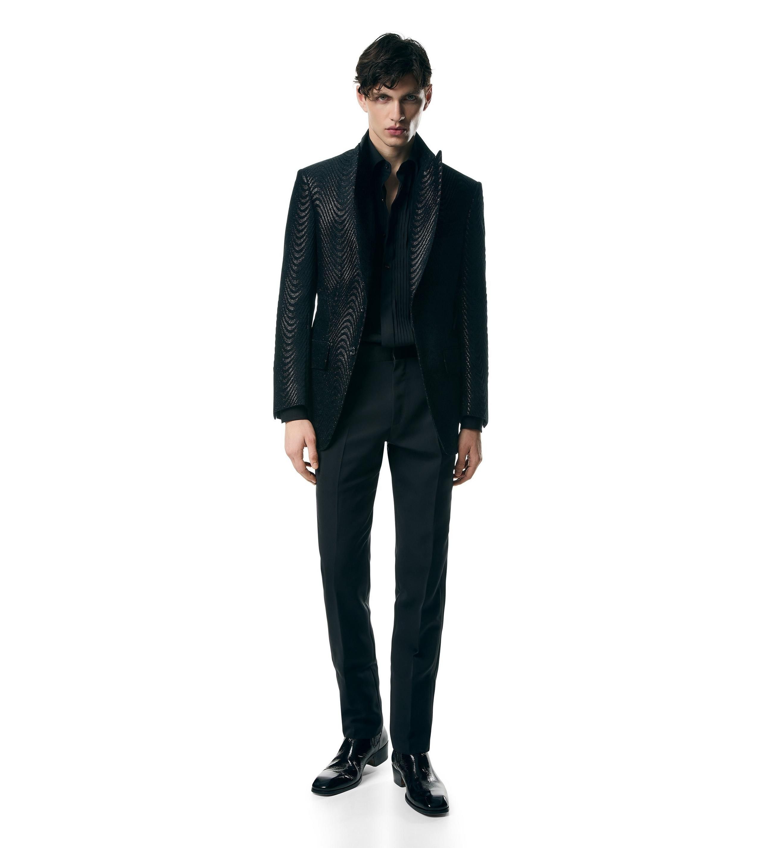 Tom Ford o1w1db10125 JLAP02 Velvet Atticus Jacket in Black Size US M / EU 48-50 / 2 - 2 Thumbnail