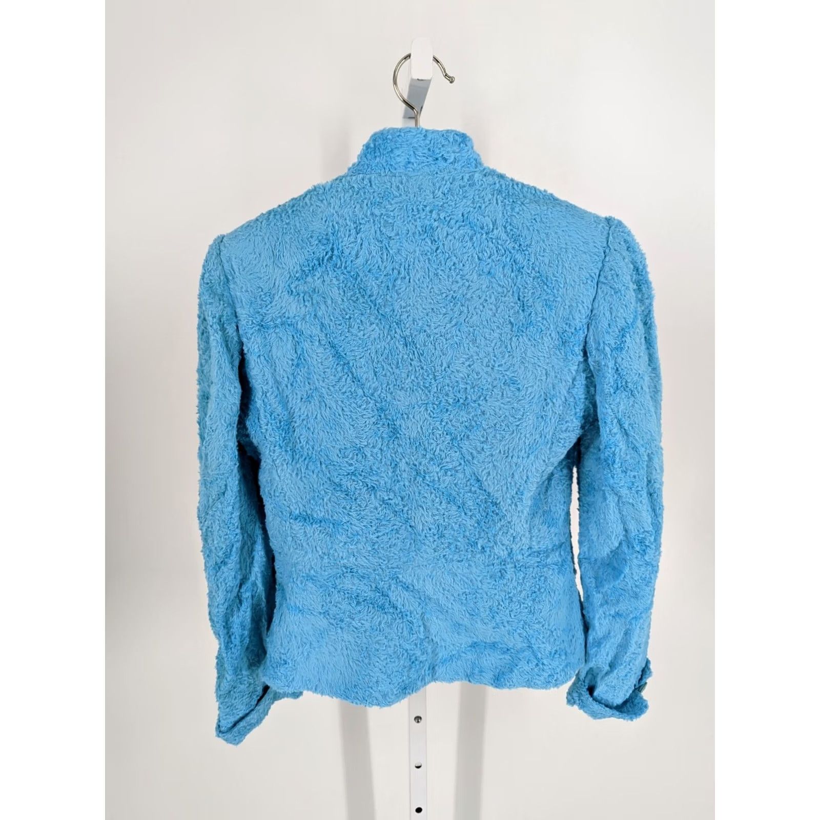 Versace VINTAGE Versus Versace Jacket Women Fur Sky Blue 42 Italy Short Bold Rockstar 90s Size M / US 6-8 / IT 42-44 - 7 Thumbnail