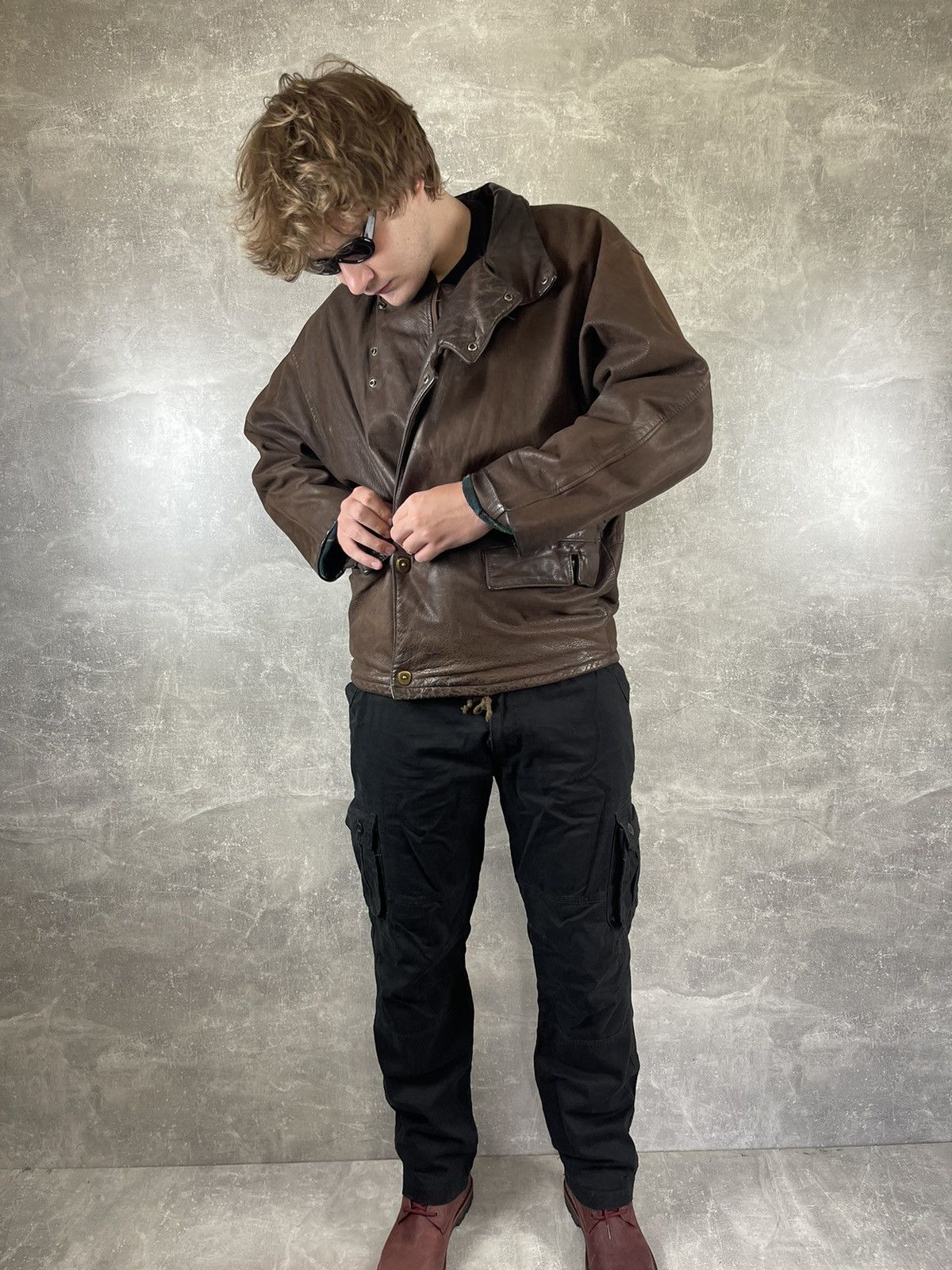 Genuine Leather Vintage AN 2000 Paris Brown Leather Jacket 80s Size US M / EU 48-50 / 2 - 5 Thumbnail