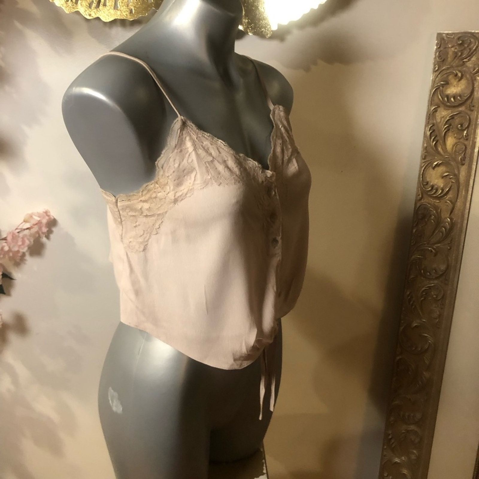 Other Linen and lace blouse top Size S / US 4 / IT 40 - 2 Thumbnail