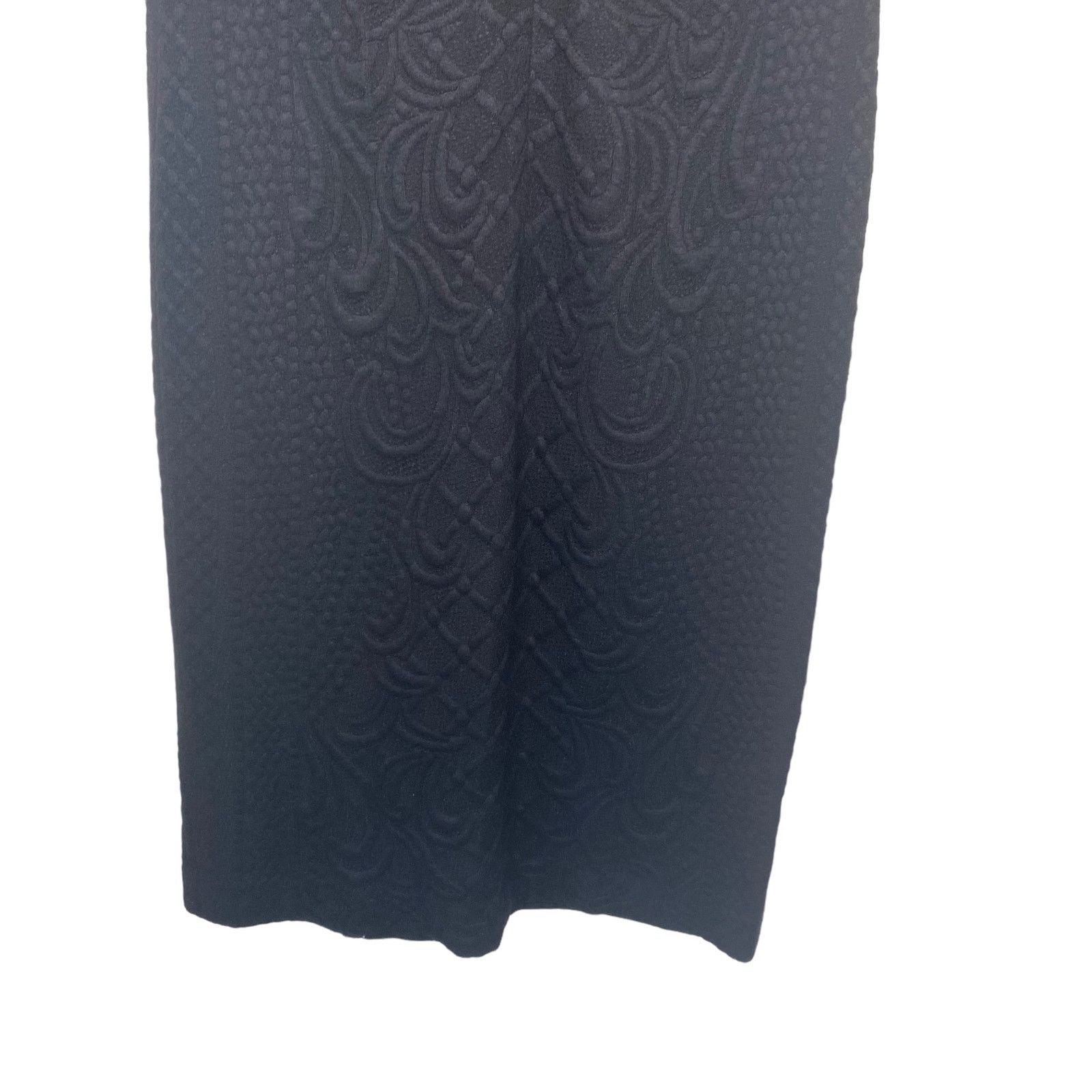 Tory Burch TORY BURCH Kiersten Black Embossed Knee Length Dress Size S / US 4 / IT 40 - 10 Thumbnail