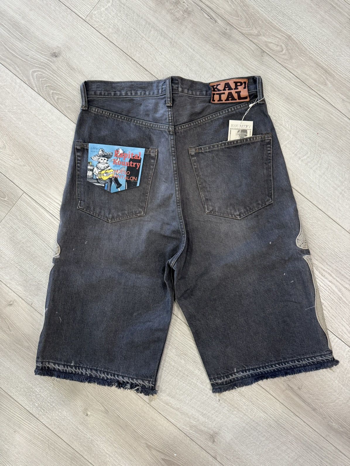Kapital KAPITAL BONE DENIM SHORTS BLACK Size US 32 / EU 48 - 4 Thumbnail