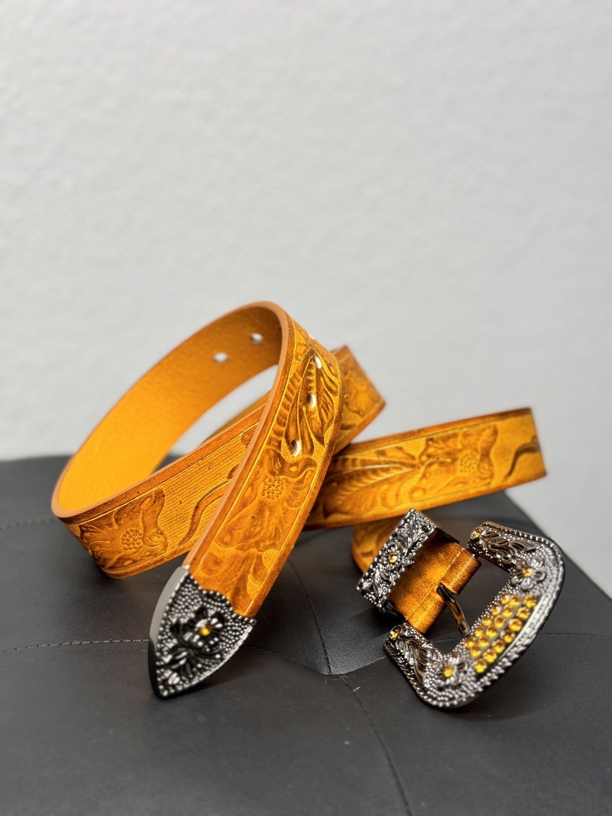 Vintage VINTAGE PYTHON GOTHIC LEATHER BELT RICK OWENS STYLE Size ONE SIZE - 8 Thumbnail