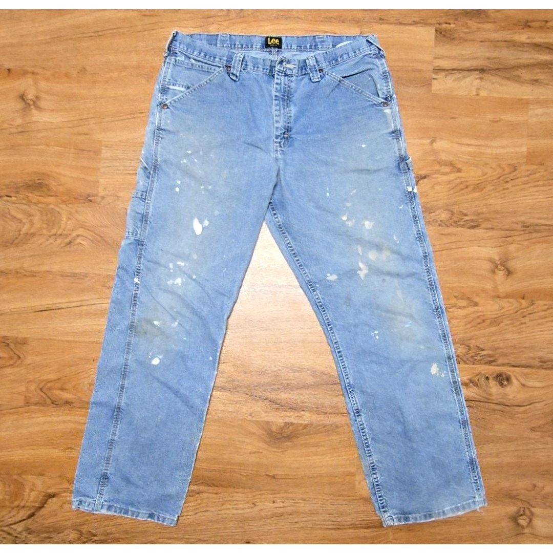 Lee Lee Carpenter Jeans Paint Splatter Blue Denim Workwear 36x32 Size US 36 / EU 52 - 1 Thumbnail