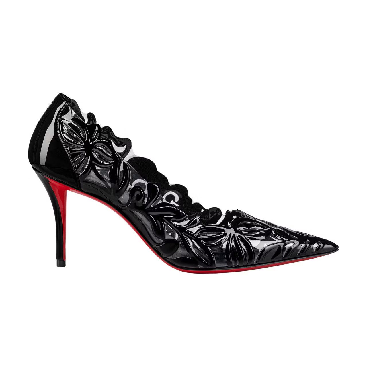 Christian Louboutin oc11z0525 Apostropha Petunia 80 Pvc Pumps in Black Size US 9.5 / IT 39.5 - 2 Thumbnail
