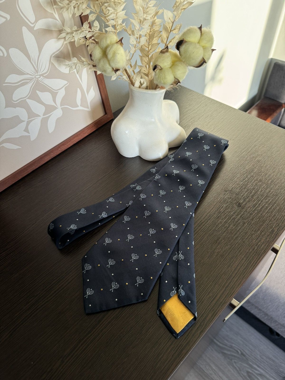 Gucci Vintage Gucci 1980’s Men’s RacquetsTennis Monogram Neck tie Size ONE SIZE - 2 Thumbnail