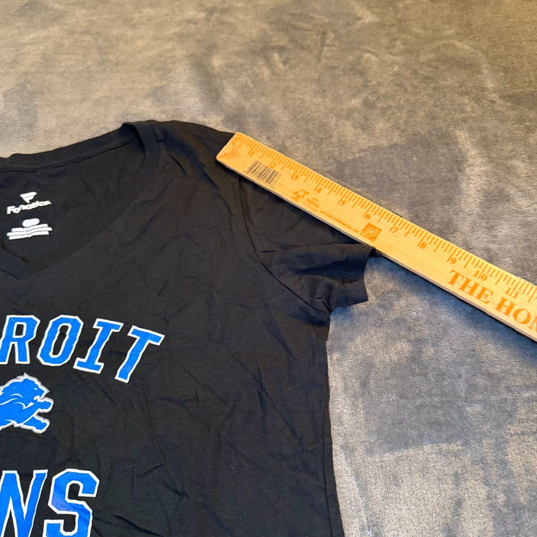 Vintage Fanatics Detroit Lions V Neck T Shirt Black Blue NFL Football Womens Large Size L / US 10 / IT 46 - 6 Thumbnail
