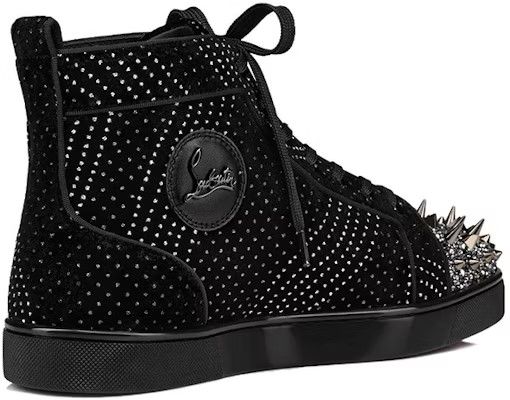 Christian Louboutin oc11z0325 Lou Pik Pik Strass Orlato Flat in Black Size US 11.5 / EU 44-45 - 3 Thumbnail
