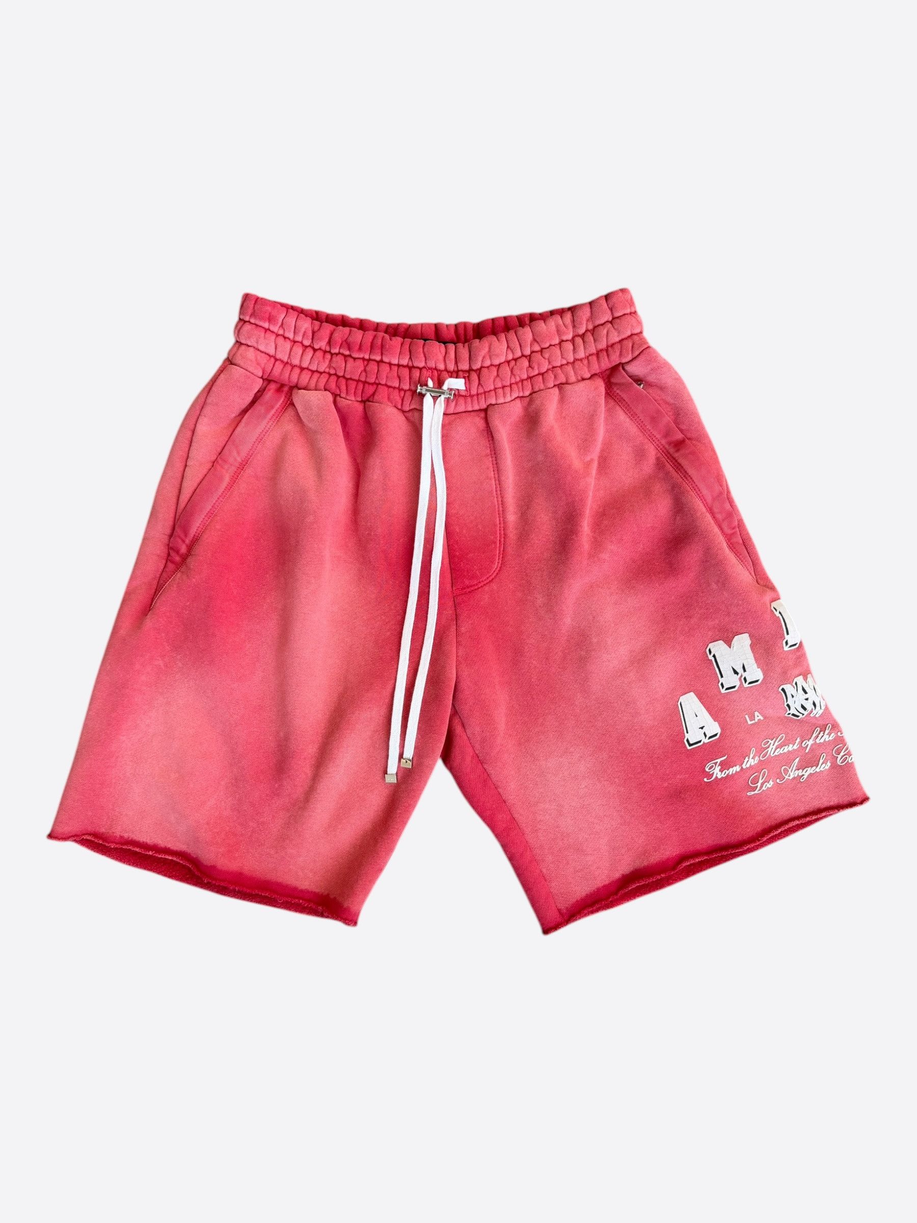 Amiri Amiri Red & White Collegiate Logo Shorts Size US 36 / EU 52 - 1 Thumbnail