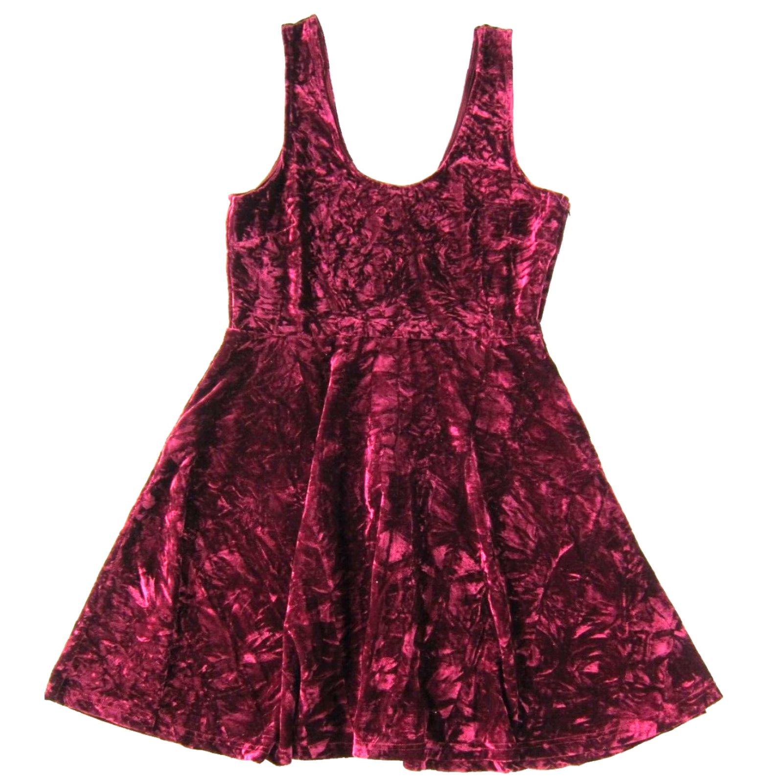 Velvet VINTAGE Papillon Red Velvet Shimmery Stretch Sleeveless Tank Sun Dress Medium Size M / US 6-8 / IT 42-44 - 2 Thumbnail