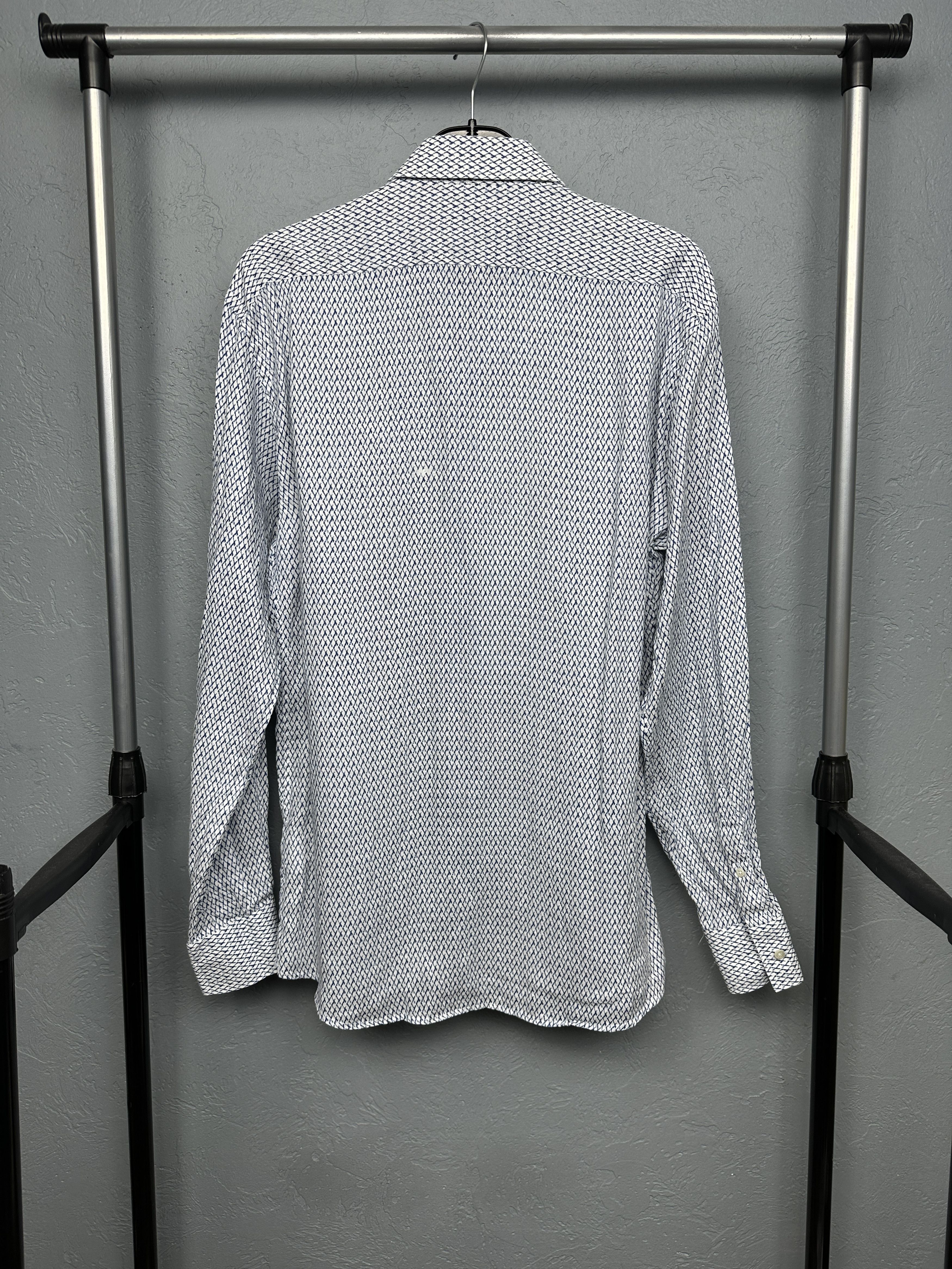 Karl Lagerfeld Lagerfeld Mens Linen Long Sleeve Shirt Size US L / EU 52-54 / 3 - 6 Thumbnail