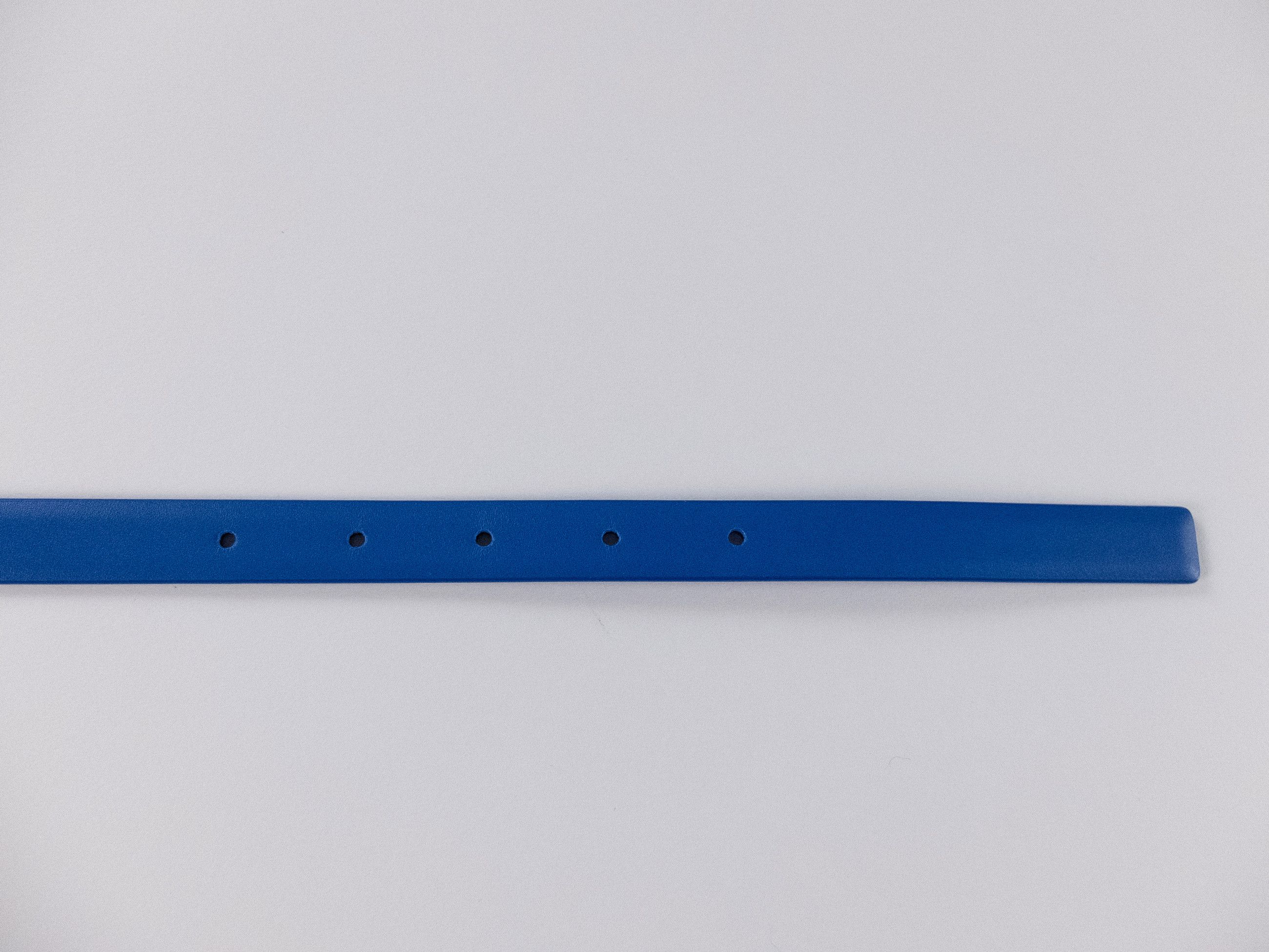 Bottega Veneta BOTTEGA VENETA cobalt blue thin French calf leather belt 95 Size 36 - 7 Thumbnail