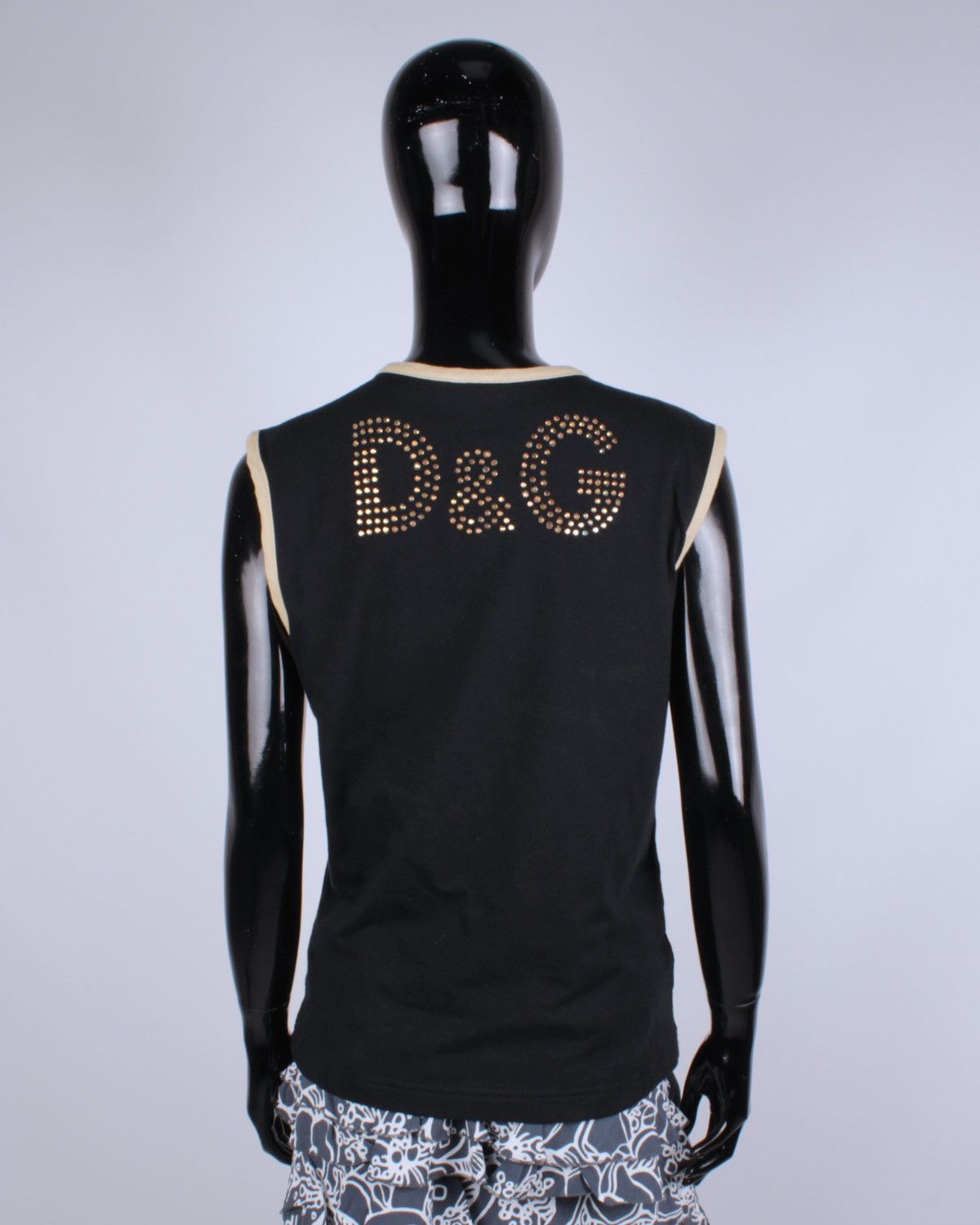 Designer × Dolce & Gabbana × Vintage DOLCE GABBANA Vintage Caligola Studded Rhinestones Logo Tank Size M / US 6-8 / IT 42-44 - 5 Thumbnail
