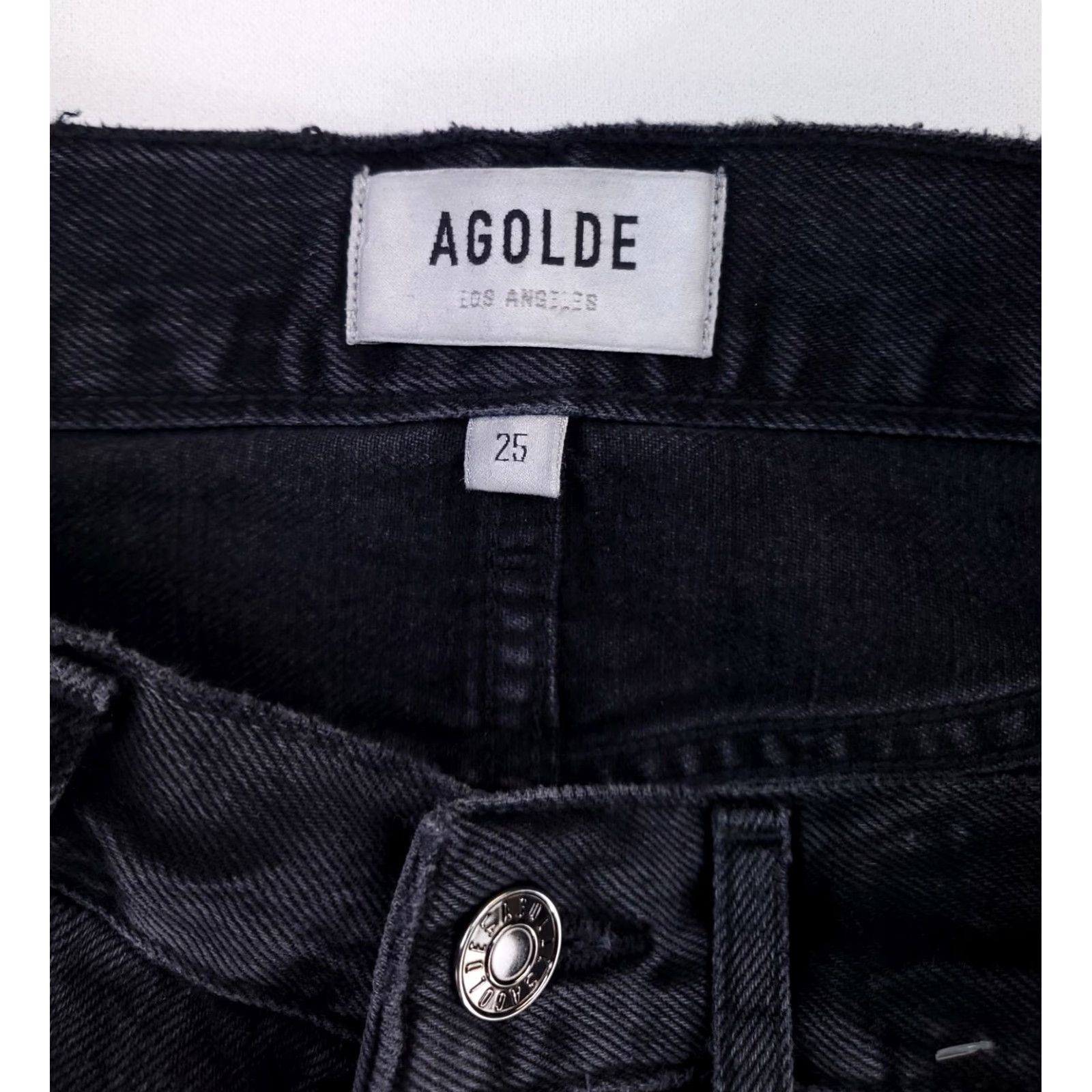 Agolde AGOLDE Lana Jeans Distressed Black Womens 28 (28 x 27.5 Actual) Jeans Women Distressed Straight Black 28 Womens AGOLDE Lana Jeans Size 28" / US 6 / IT 42 - 2 Thumbnail