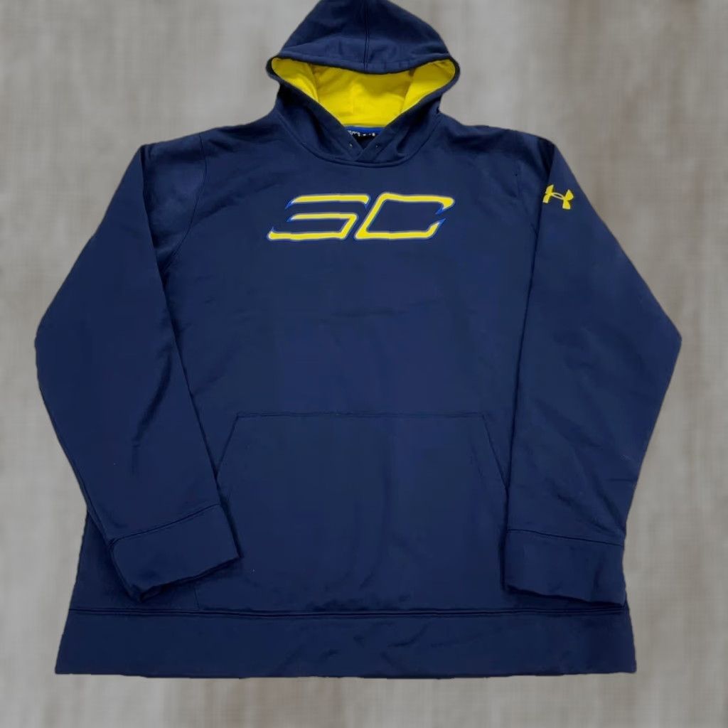 Under Armour Under Armour Hoodie Men 2XL XXL Blue Yellow Sweatshirt Steph Curry 30 Mens Size US XXL / EU 58 / 5 - 1 Thumbnail