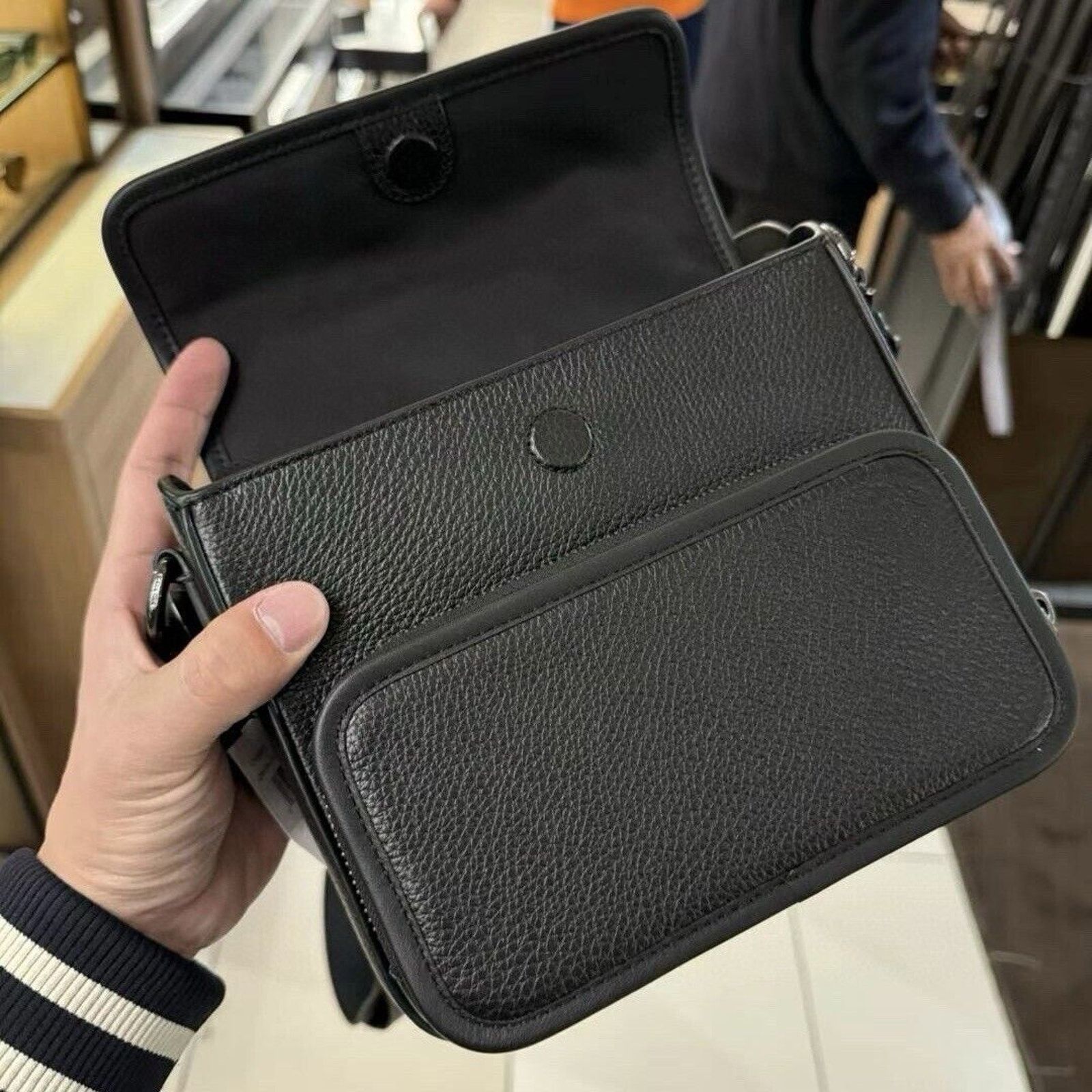 Coach NEW Coach Sullivan Leather Flap Crossbody Black Color $350 Size ONE SIZE - 9 Thumbnail