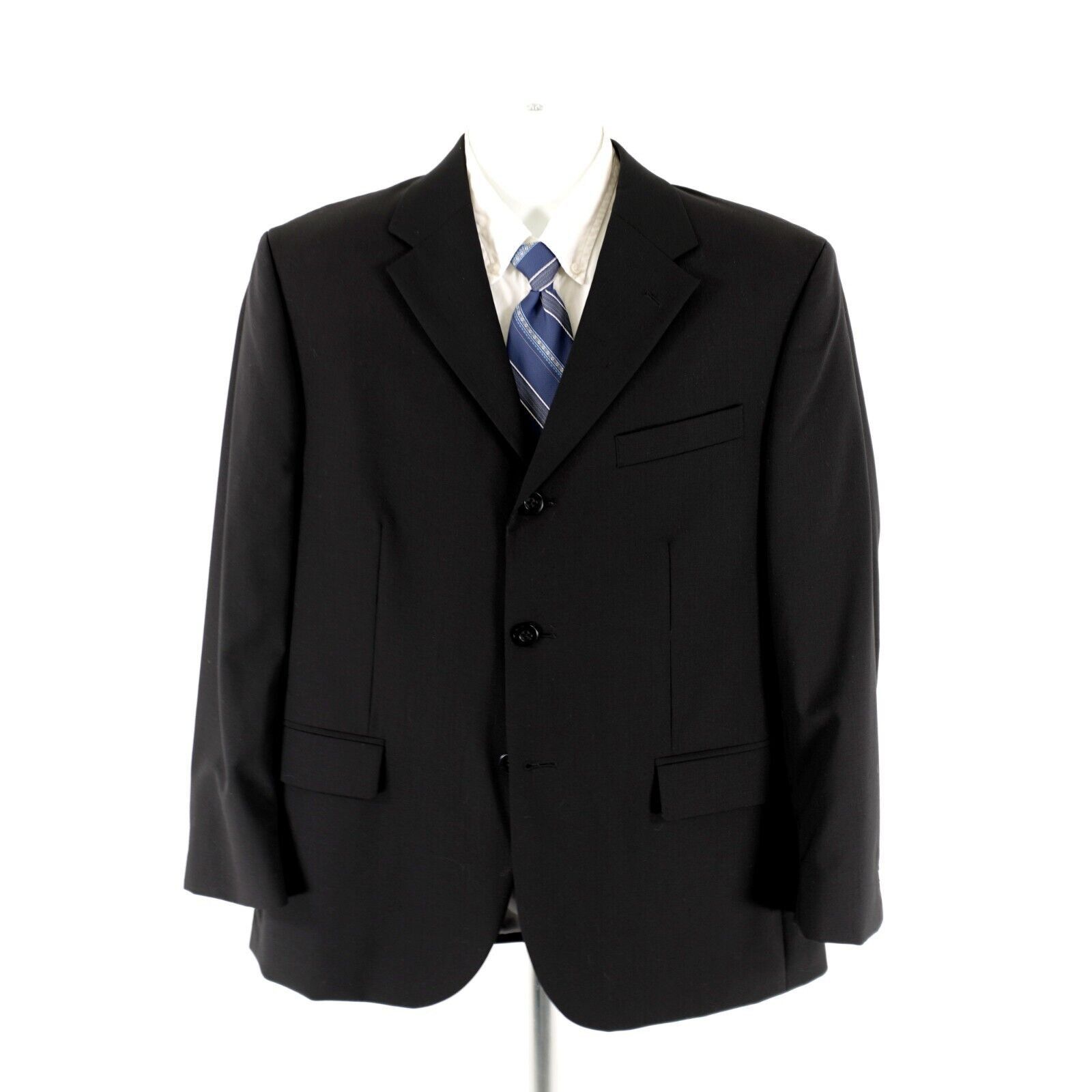 Other DAMAGED Cezani Wool Black 3 Button Blazer 42R Tiny Holes On Size 42R - 5 Thumbnail