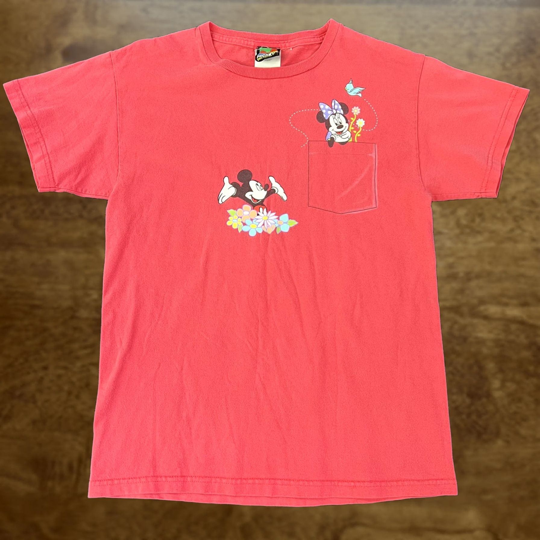 Disney VINTAGE Disney Mickey Unlimited Shirt Mens Small Pink Mickey Minnie Pocket Tee 90s Size US S / EU 44-46 / 1 - 1 Thumbnail