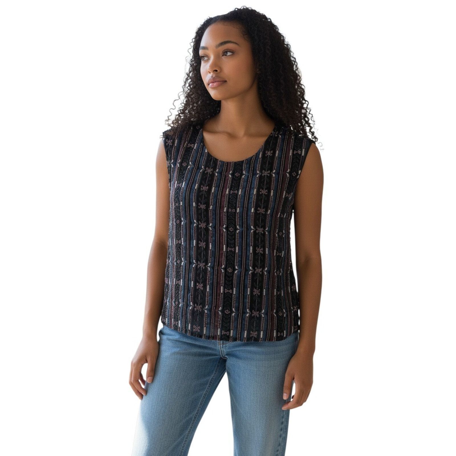 Haute Hippie HAUTE HIPPIE 100% Silk Sequin Beadwork Striped Top Size S Size S / US 4 / IT 40 - 1 Thumbnail