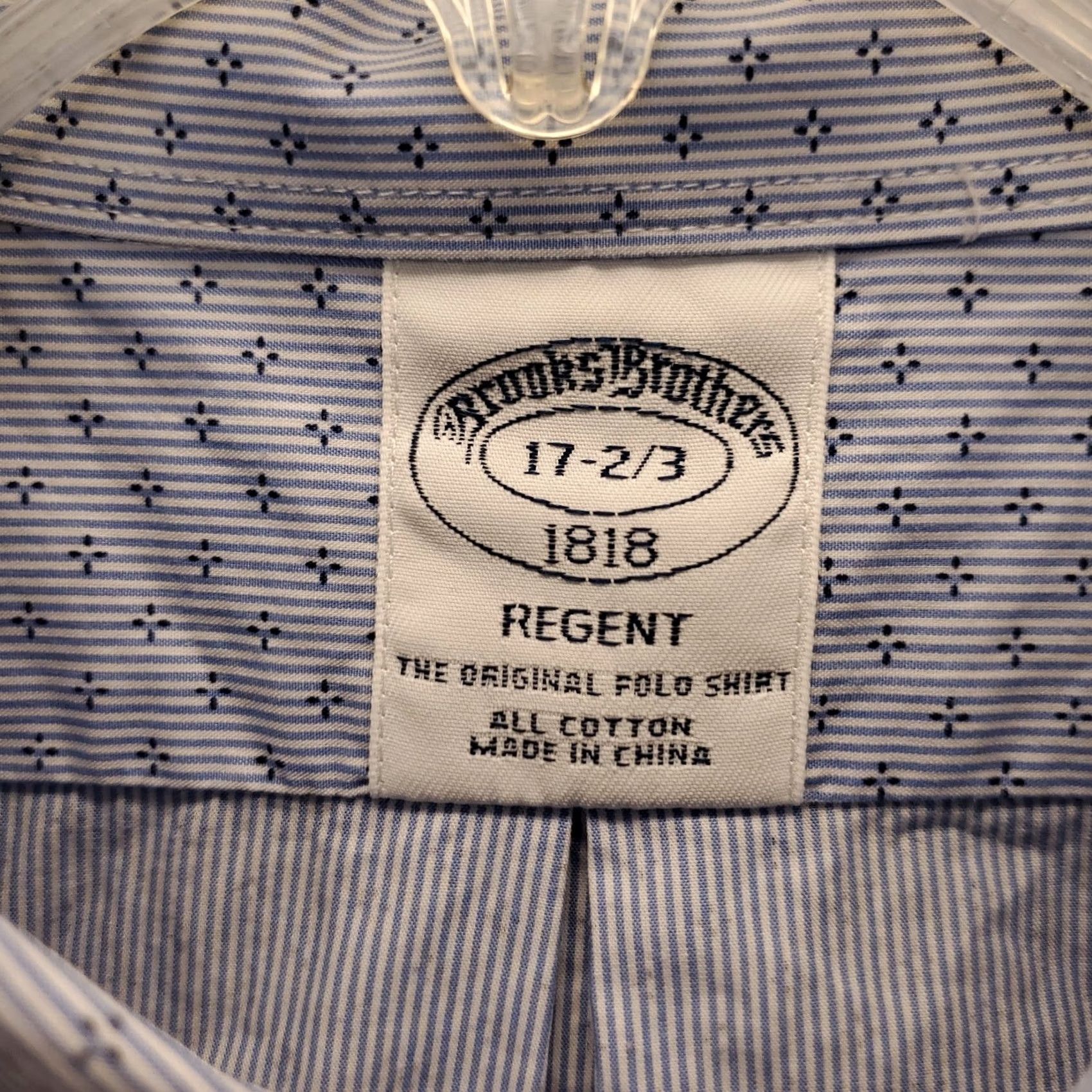 Brooks Brothers Brooks Brothers Dress Shirt Mens 17 Multi Geometric Formal Collar Button Down EUC Size 46R - 6 Thumbnail