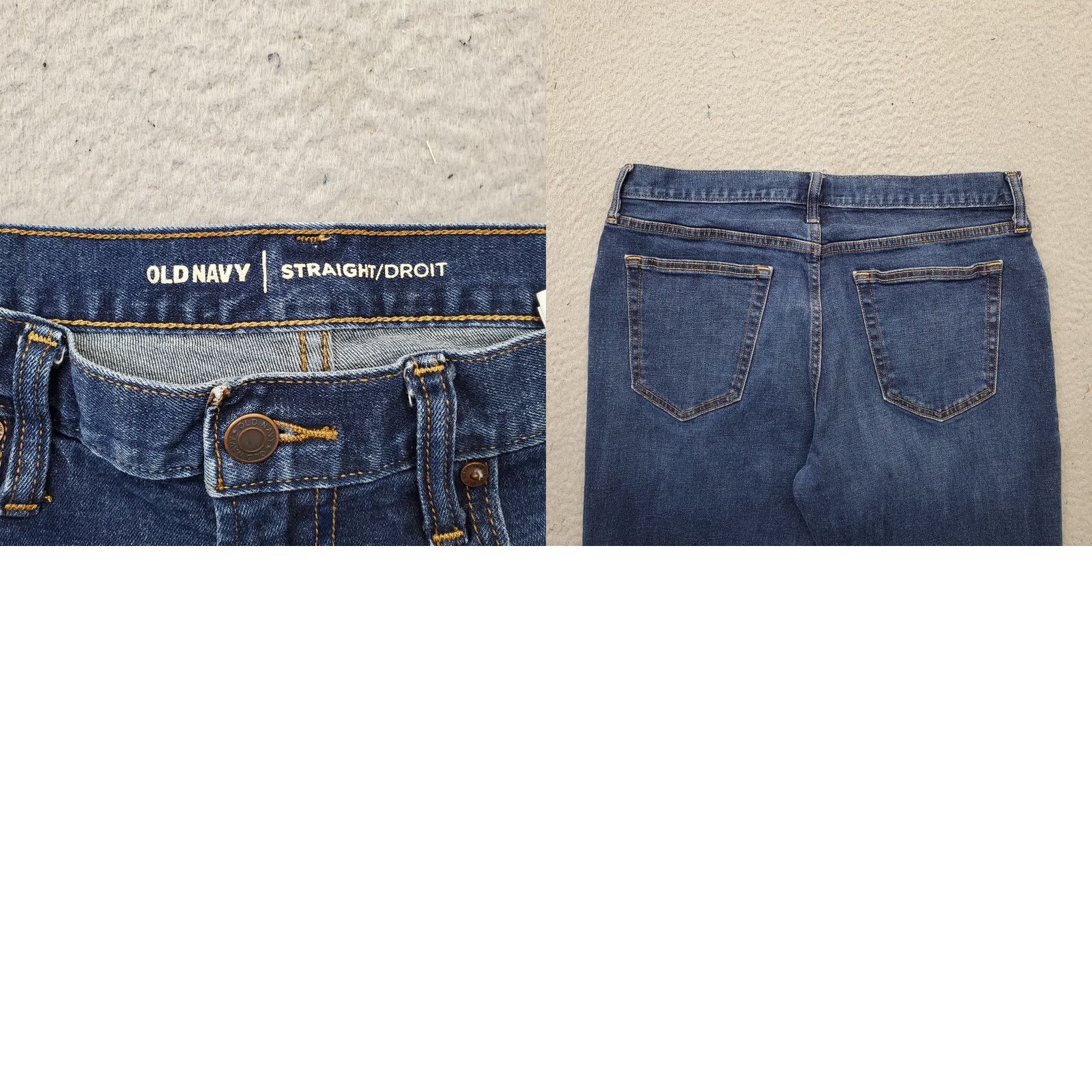 Old Navy Old Navy Jeans Mens 33x32 Blue Denim Faded Stretch Medium Wash Boho Straight Leg Jeans Mens 33 Blue Denim Stretch Medium Wash Straight Leg Size US 33 - 8 Thumbnail