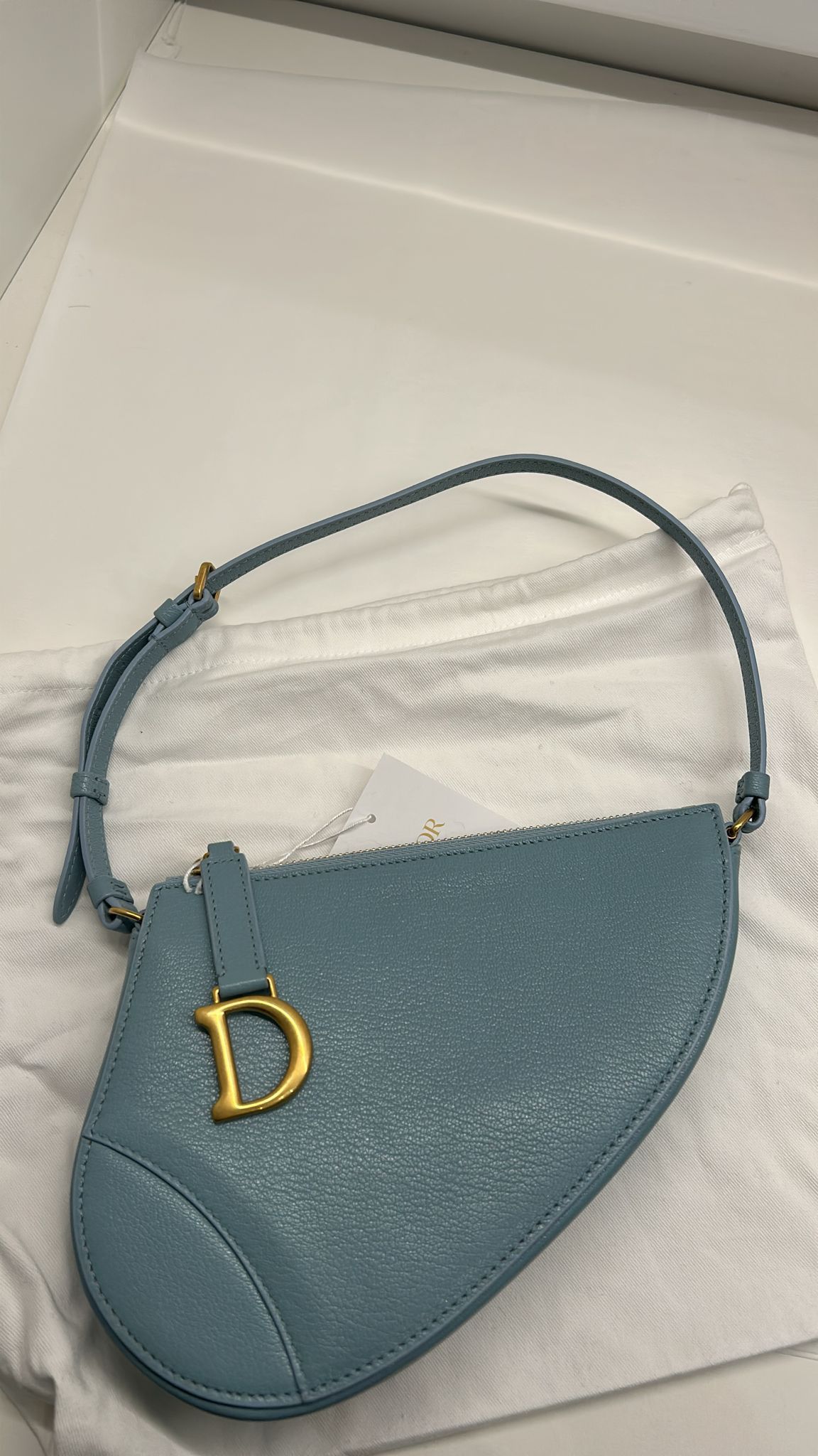 Dior o1w1db11024Size: OS / Saddle Rodeo Pouch in Sky Blue Size ONE SIZE - 6 Thumbnail