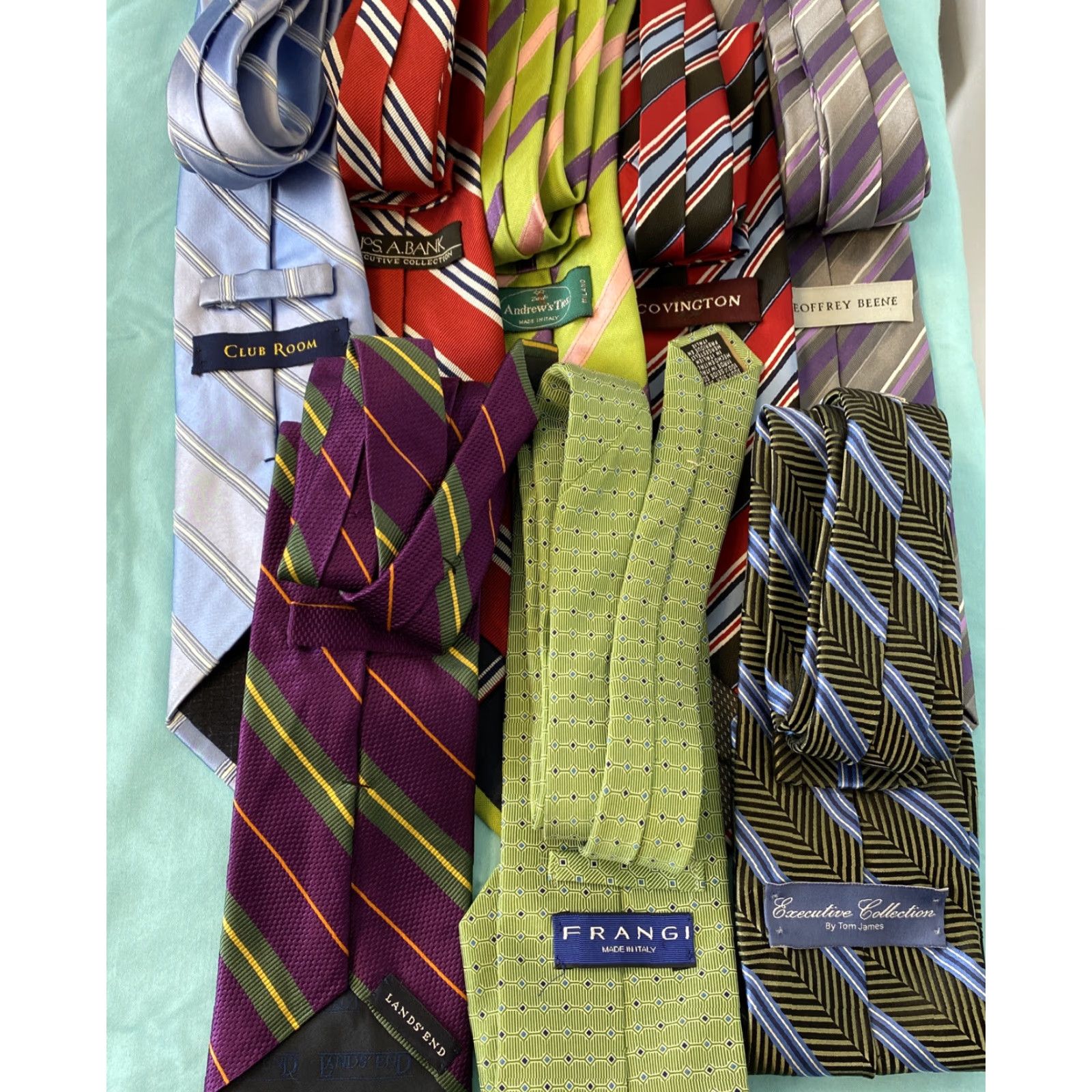 Club Room Mix Brands Lot of 8 Mens Ties - Club Room / Jos A Bank - Silk - Striped Pattern - Multicolor - Classic Width - 100% Silk - Men Size ONE SIZE - 6 Thumbnail