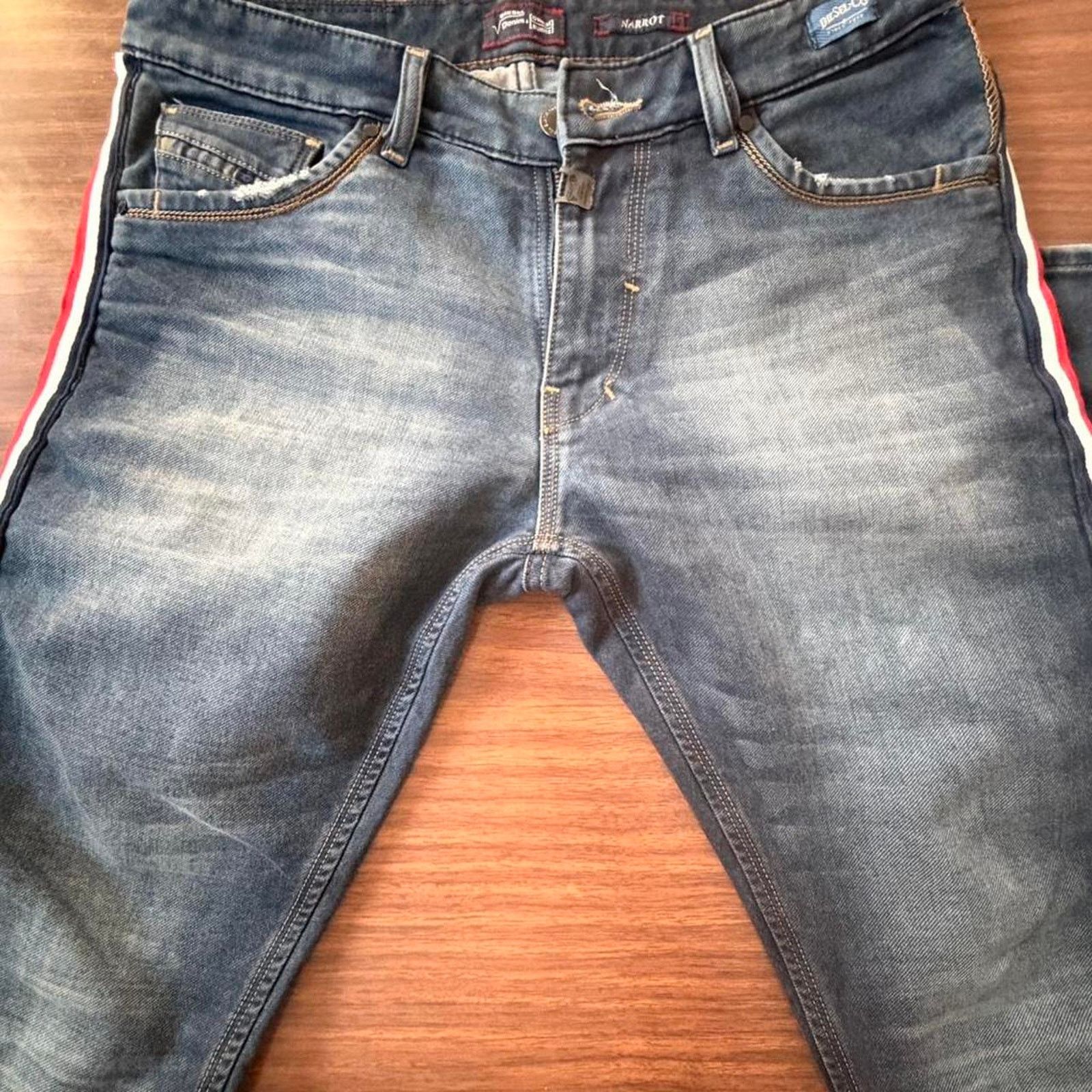 Diesel Diesel Narrot Tapered Side Stripe Distressed Wash Size 34X30 Size US 34 / EU 50 - 2 Thumbnail