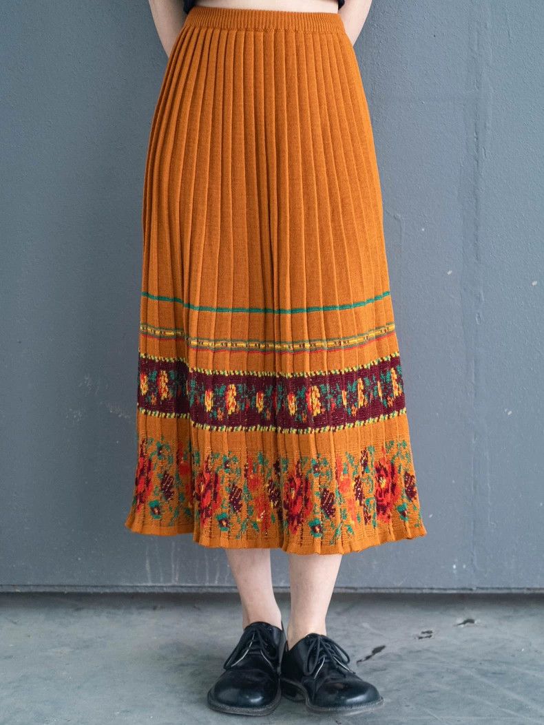 Kenzo KENZO A brown floral pleated skirt in a gorgeous shade Size 25" / US 0 / IT 36 - 5 Thumbnail