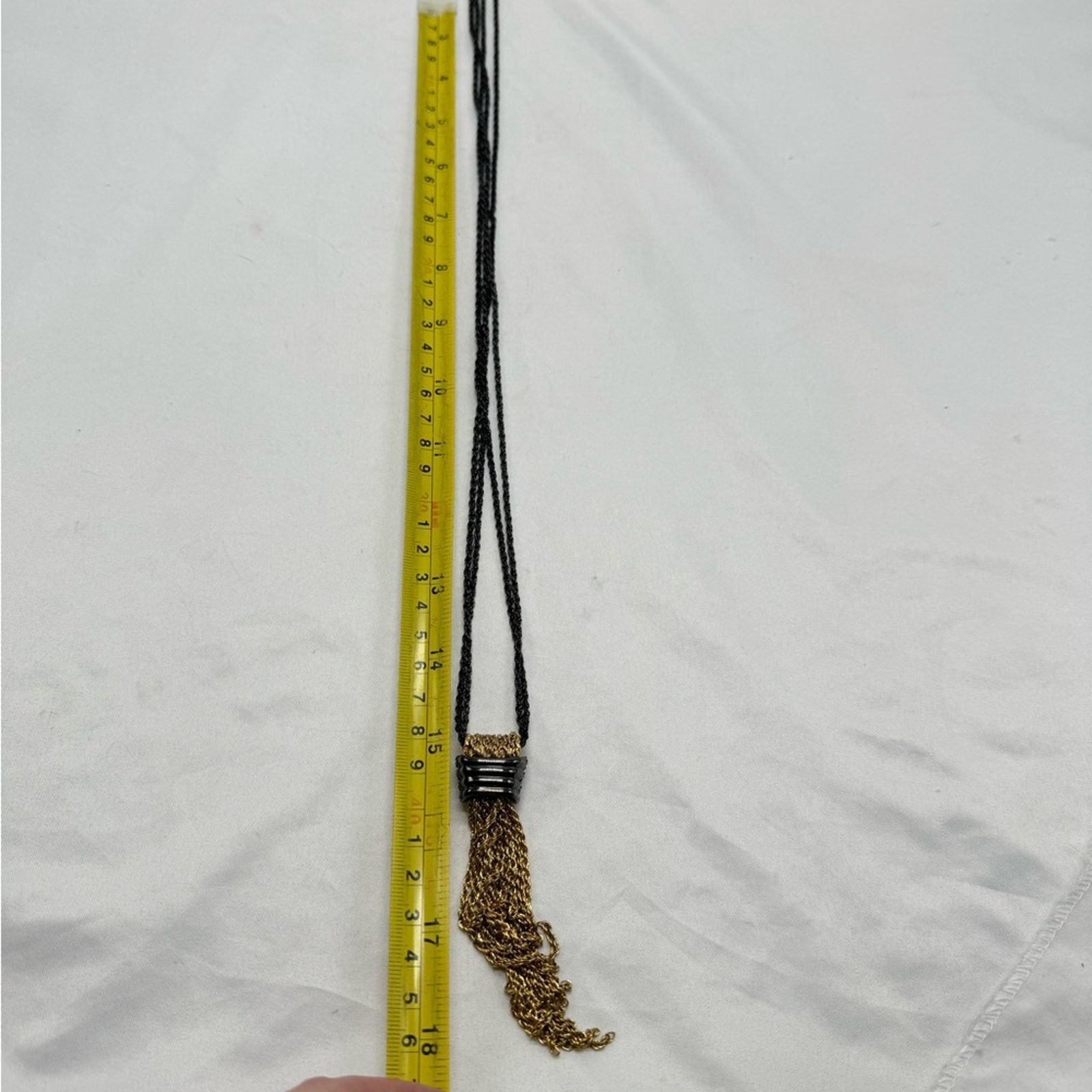 NBDN Nobrandedon Stella & Dot Windsor Pave Tassel long statement necklace Size ONE SIZE - 5 Thumbnail