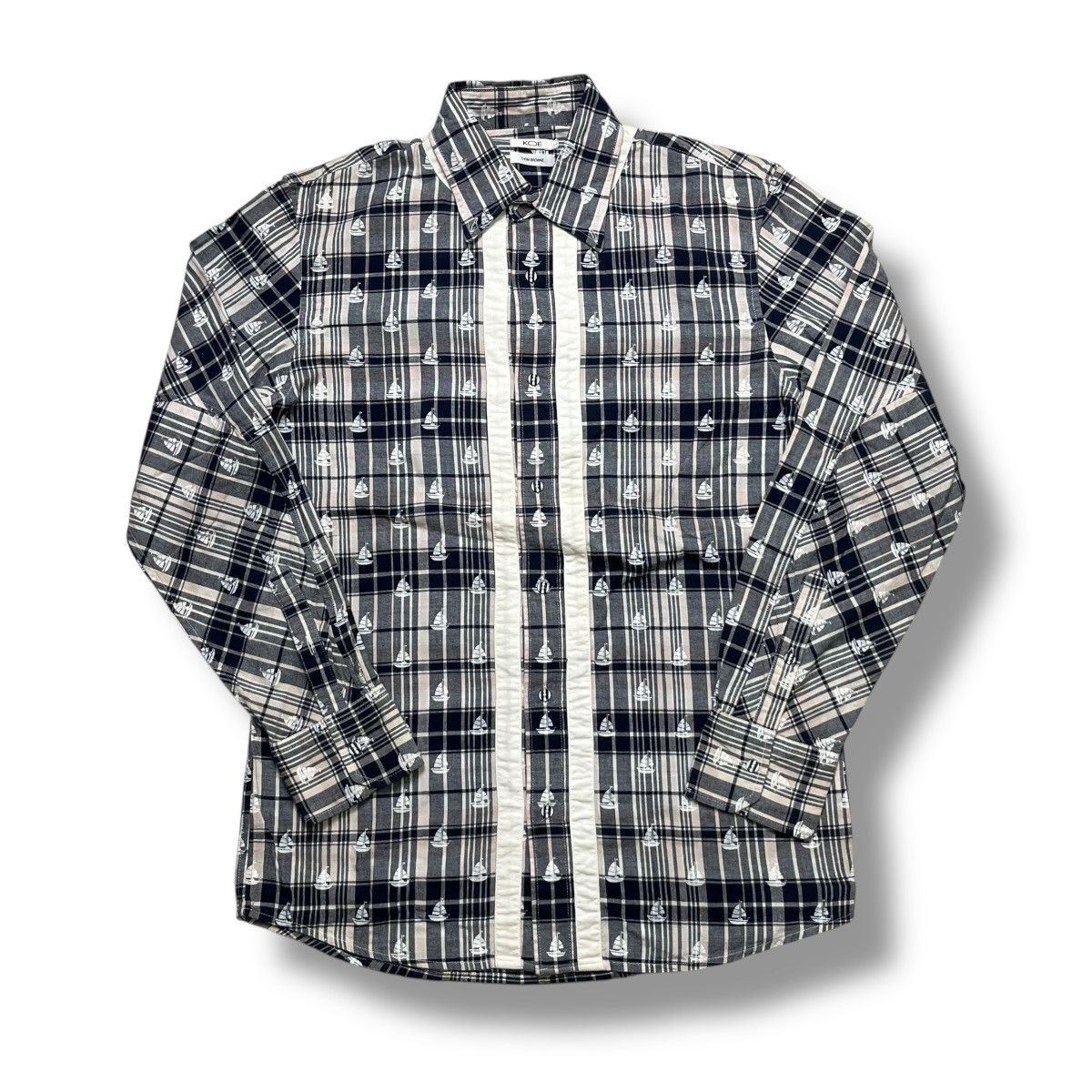Thom Browne Thom Browne x Koe Plaid shirt with subtle sailboat print ⚓ Size US L / EU 52-54 / 3 - 1 Thumbnail