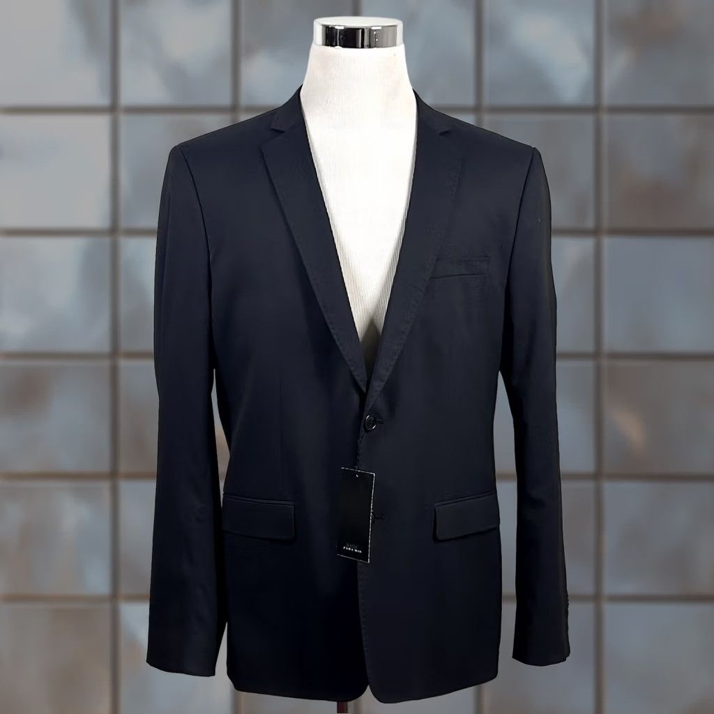 Zara NWT Zara Man Basic 46R Sport Coat Dark Navy Blue Two Button Vented Poly Blend Sport Coat Mens 2 Button Notch Lapel Regular Fit Navy Blue Size US XS / EU 42 / 0 - 1 Thumbnail