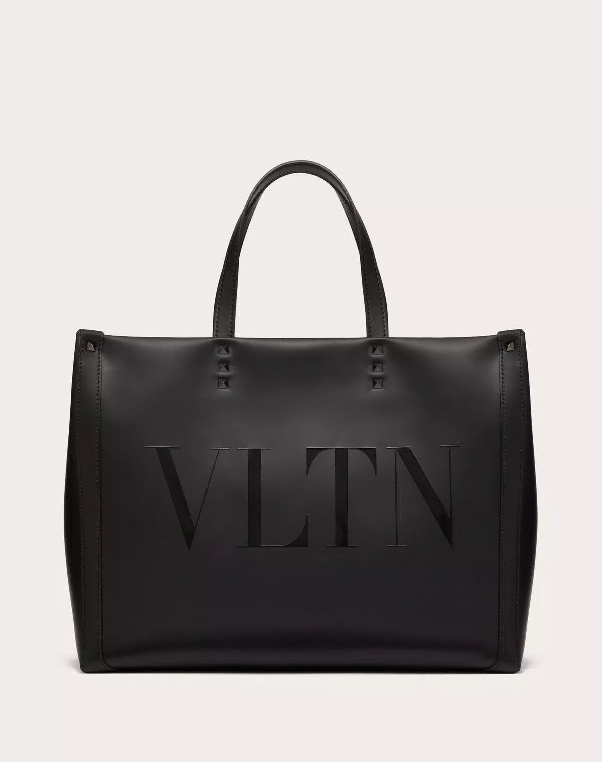 Valentino oc11z0725 Size: OS/ Vltn Leather Shopping Bag in Black Size ONE SIZE - 1 Thumbnail