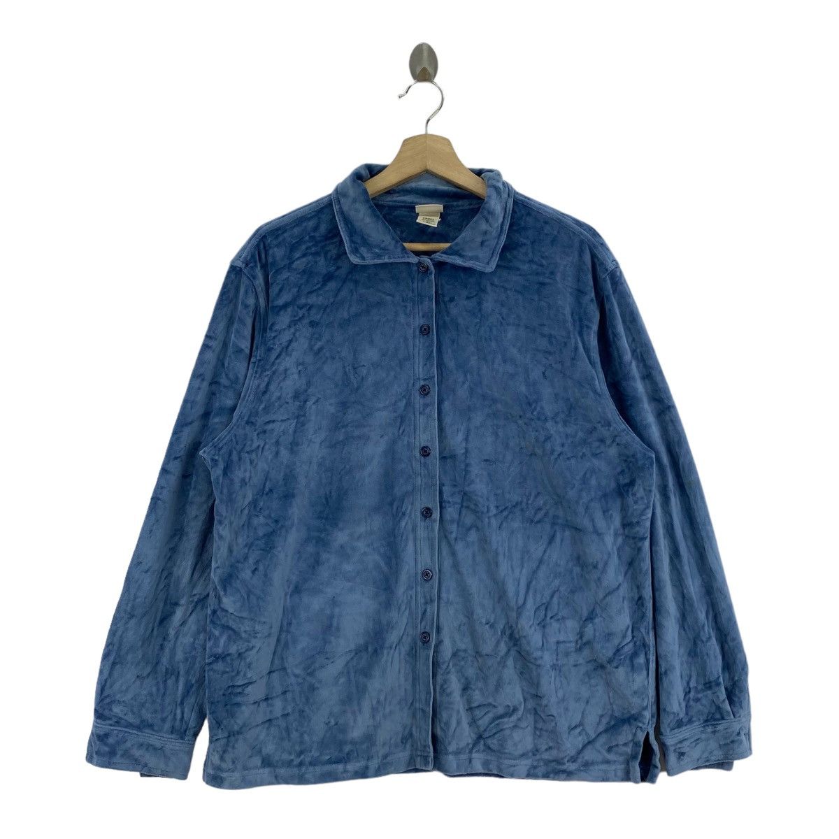 L.L. Bean LL BEAN USA Button Up Velvet Blue Collar Shirt Size US L / EU 52-54 / 3 - 1 Thumbnail