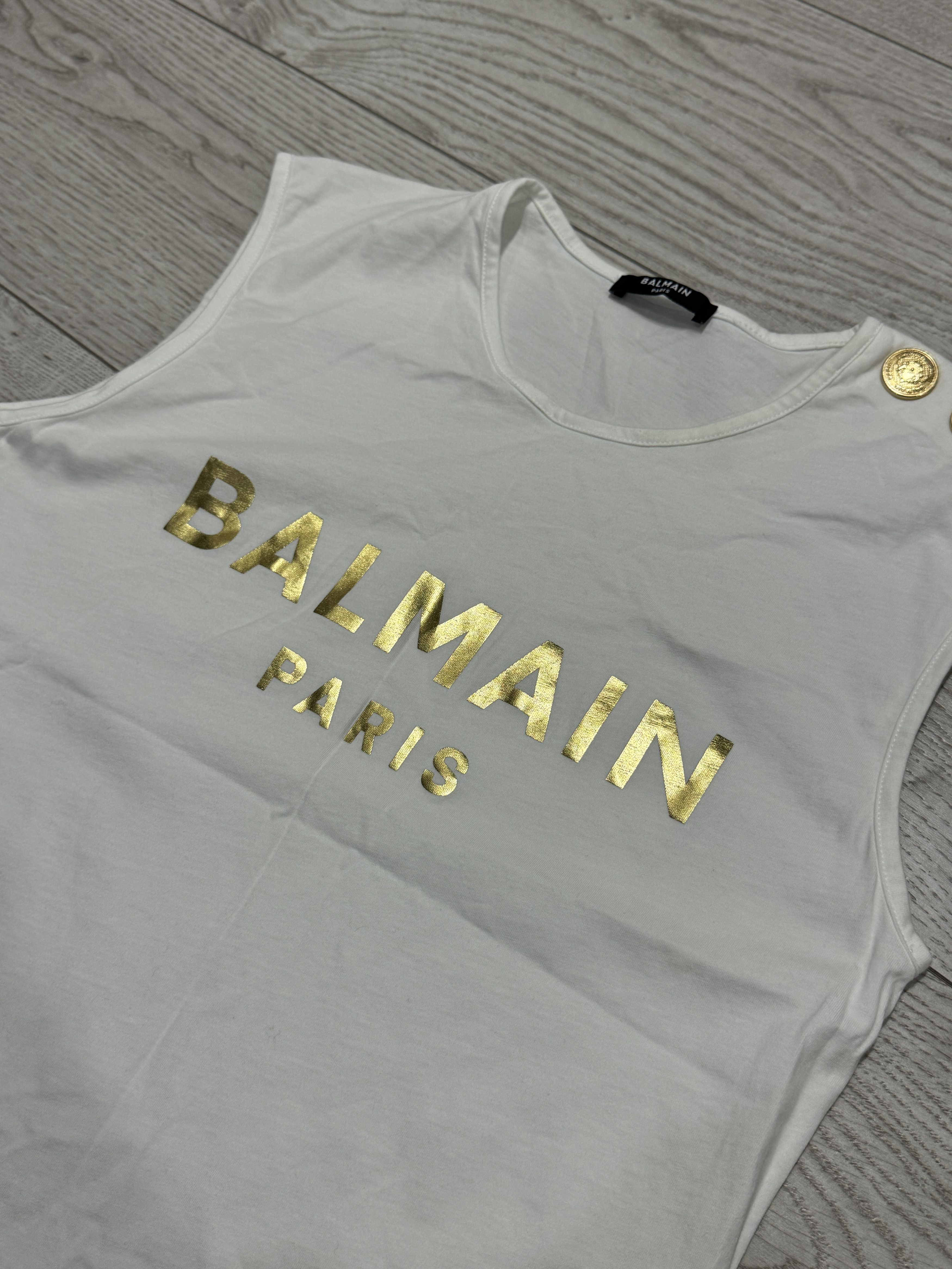Balmain Balmain Paris sleeveless logo top Size US XS / EU 42 / 0 - 2 Thumbnail