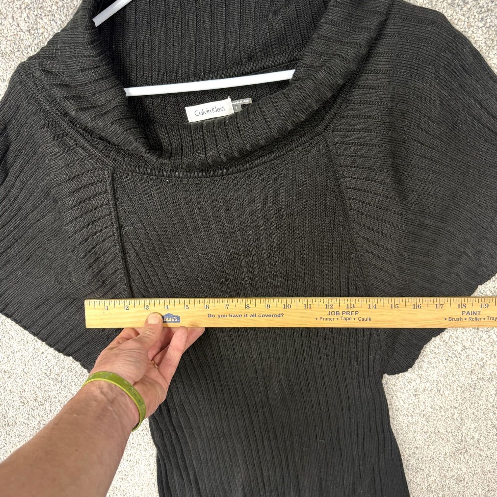Calvin Klein Calvin Klein Sweater Dress L Black Knit Cowl Neck Dolman Sleeve Knee Length Women Dress Work Casual Vintage: No Size L / US 10 / IT 46 - 2 Thumbnail