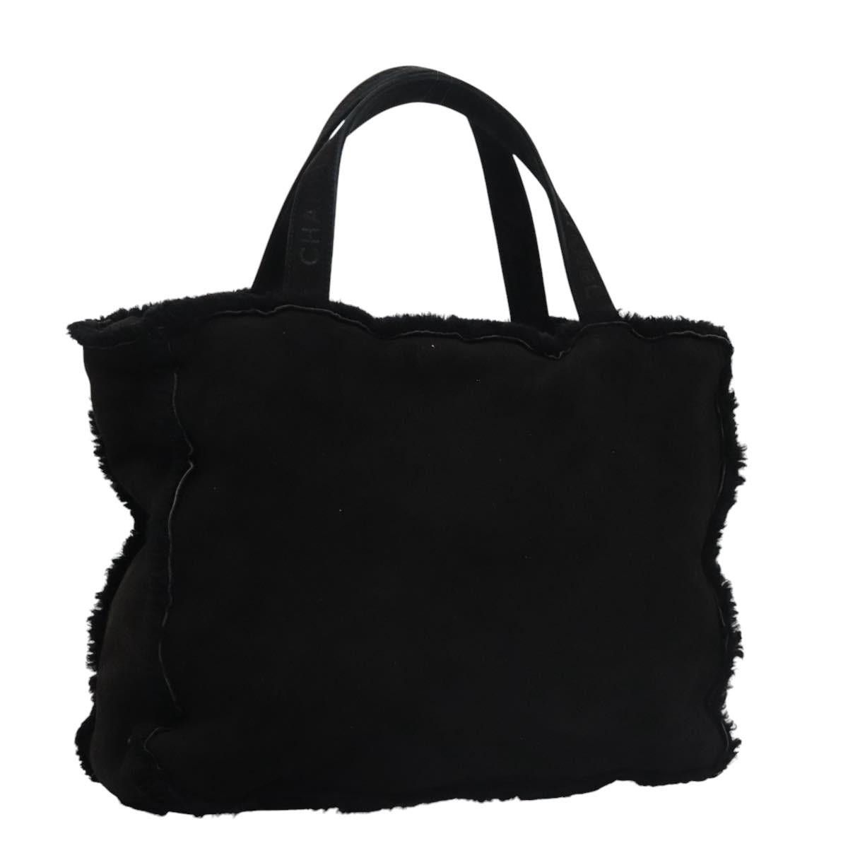 CHANEL Hand Bag Mouton Black CC