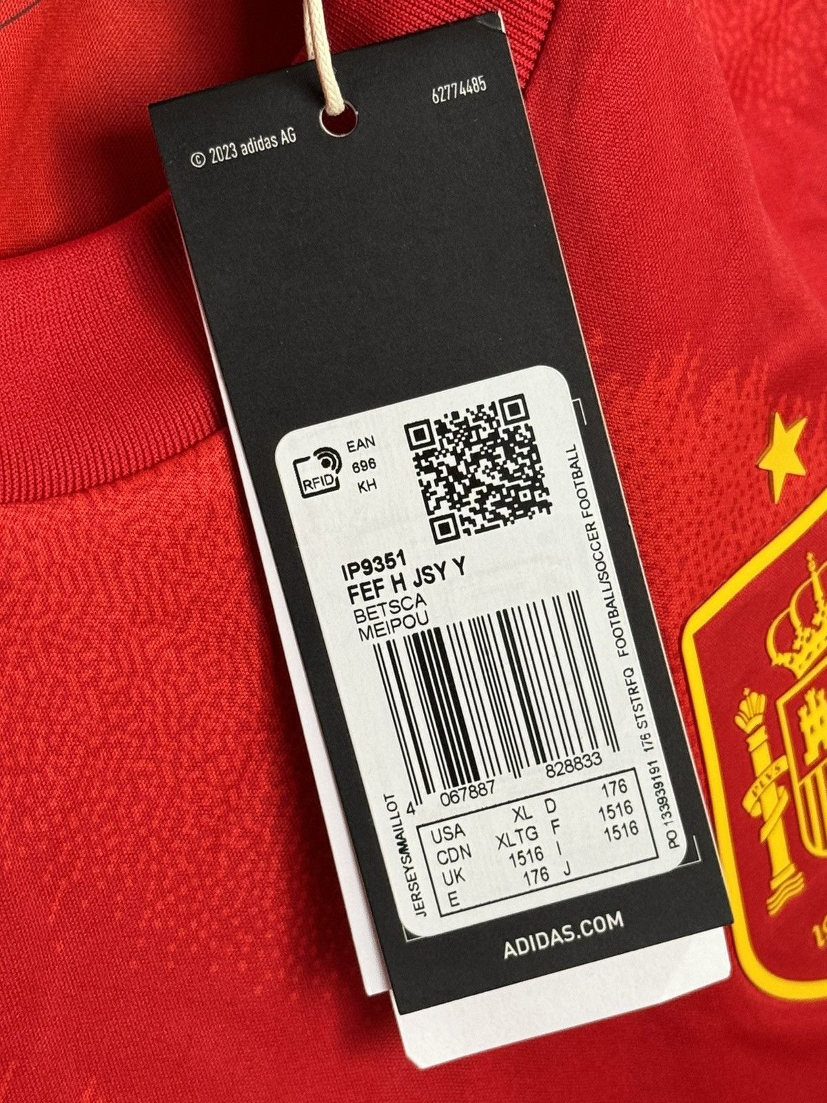 Adidas KIDS New Spain National Team 2024 Home Football Jersey Size US S / EU 44-46 / 1 - 11 Thumbnail
