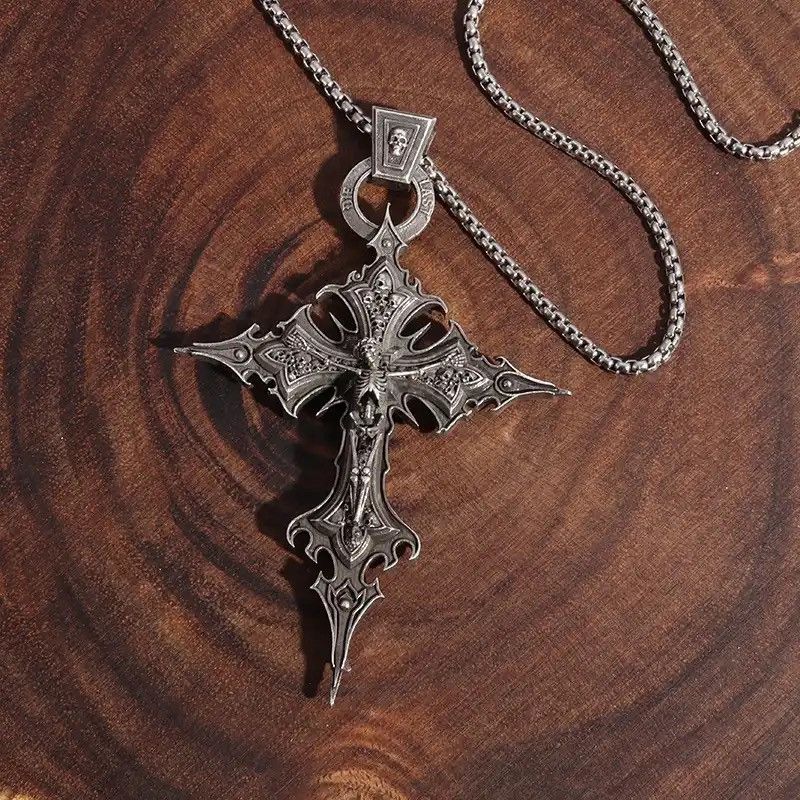 Jewelry × Vintage Vintage Gothic Christian Dante Purgatory Cross Necklace Size ONE SIZE - 3 Thumbnail