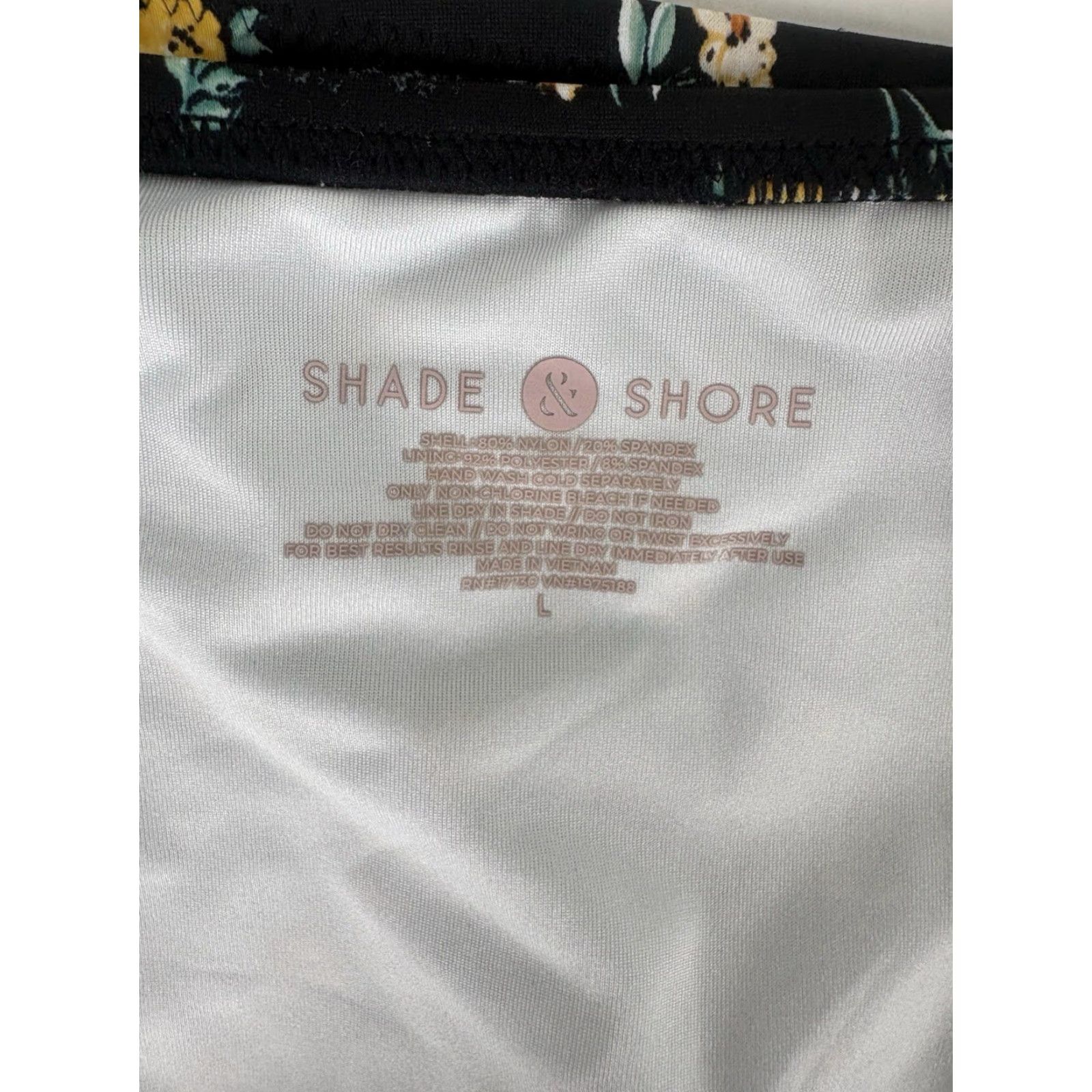 Vintage Shade & Shore Bikini Bottoms Womens L Black Floral Bottoms Beach Hipster Way Size 36" / US 14 / IT 50 - 6 Thumbnail