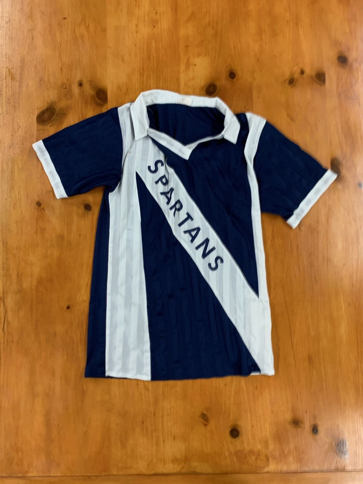 Vintage Vintage Spartans Striped Collared Soccer Jersey Size US S / EU 44-46 / 1 - 1 Thumbnail