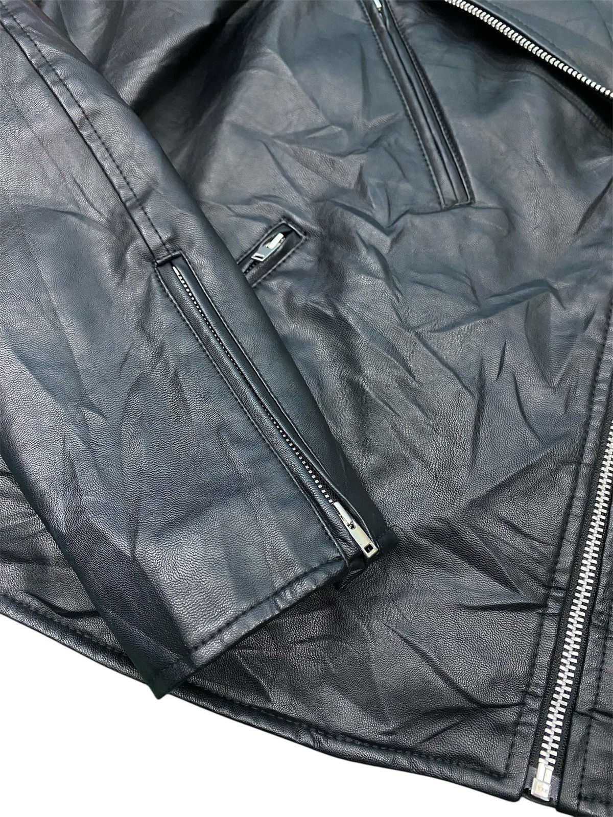 Uniqlo Uni qlo leather biker jacket Size L / US 10 / IT 46 - 3 Thumbnail