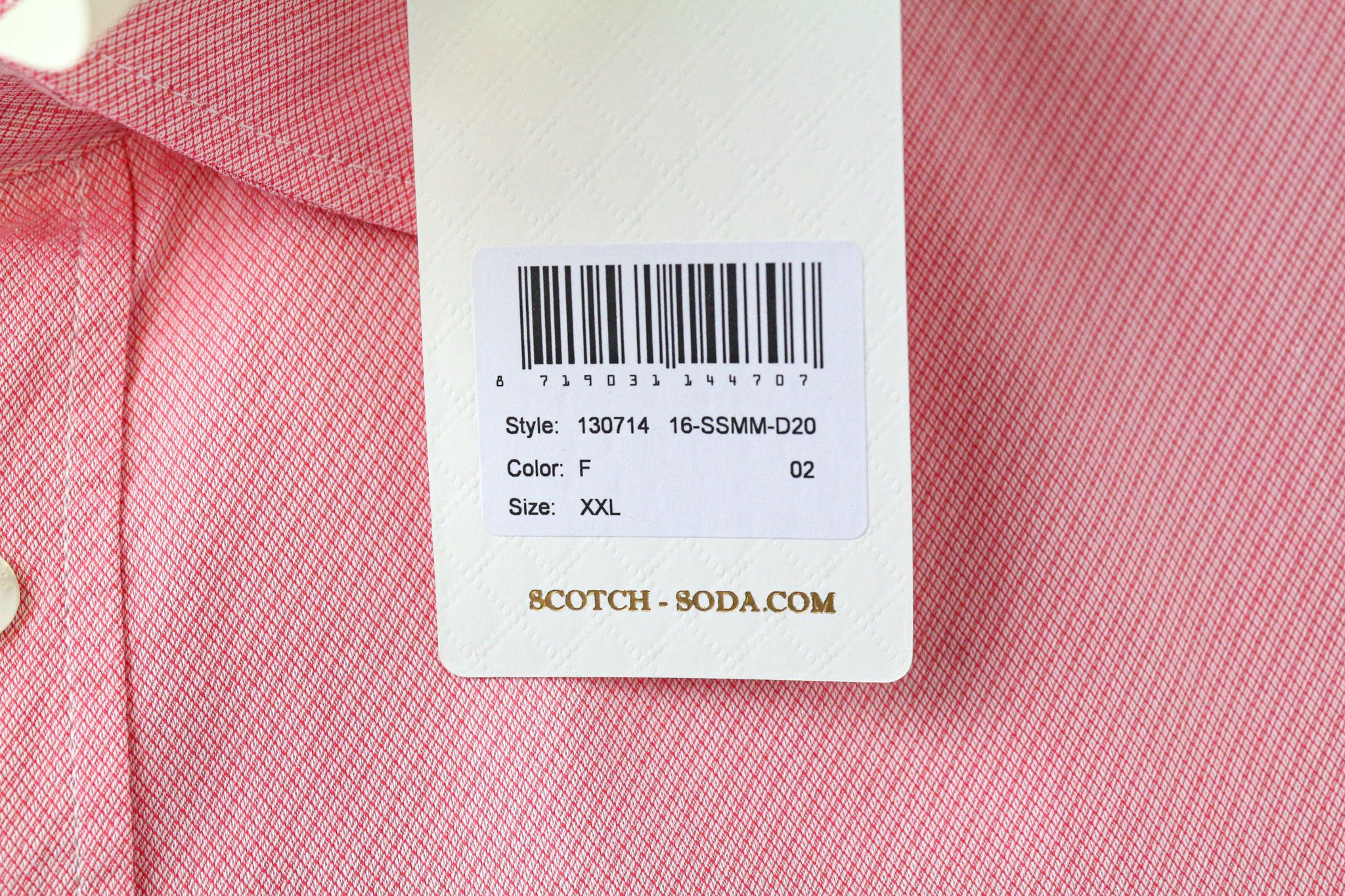 Scotch & Soda 2XL Pink Slim Melange Cotton Patterned Shirt 75873 Size US XXL / EU 58 / 5 - 5 Thumbnail