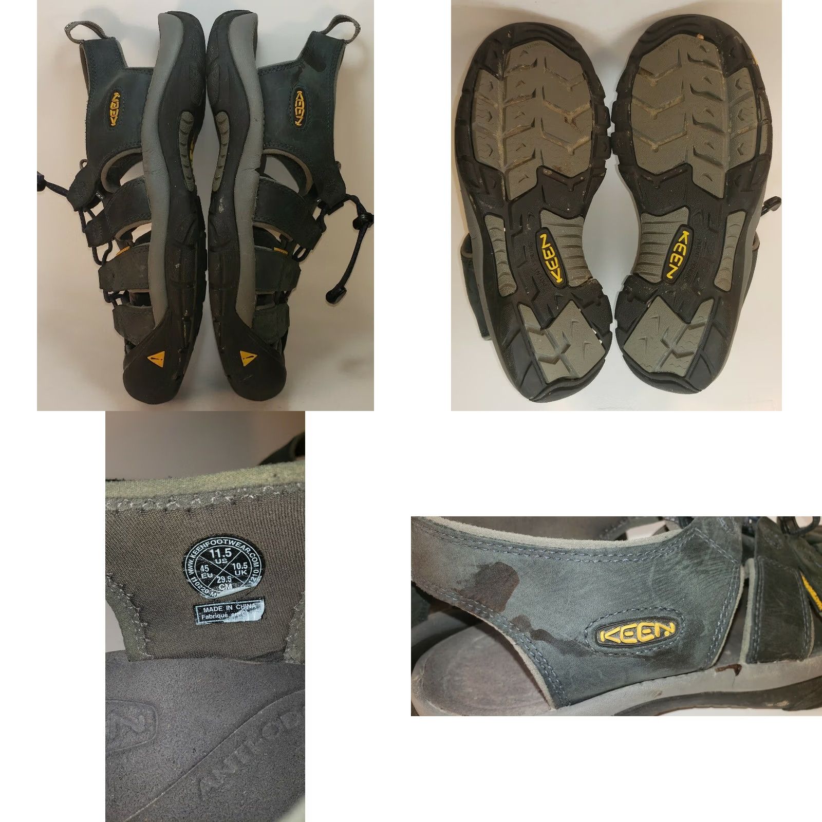 KEEN KEEN Newport Leather Sandal Mens 11.5M 45EU Dark Gray/Blue Waterproof Sport Sandals Size ONE SIZE - 8 Thumbnail