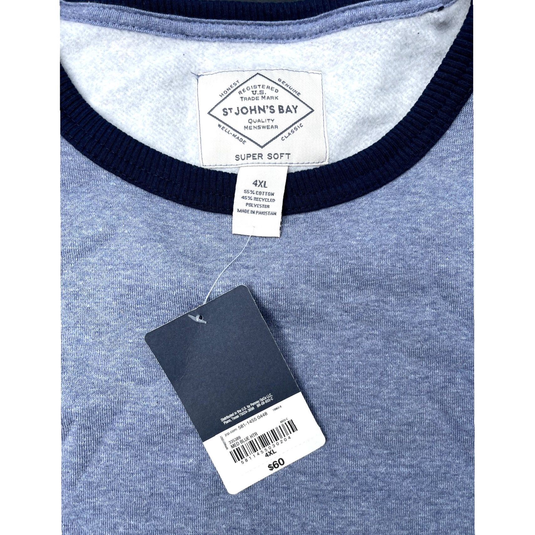 Vintage VINTAGE NWT St. Johns Bay Men’s Gray Long Sleeve Crew Neck Light Sweatshirt 4XL Mens Size US XXL / EU 58 / 5 - 4 Thumbnail