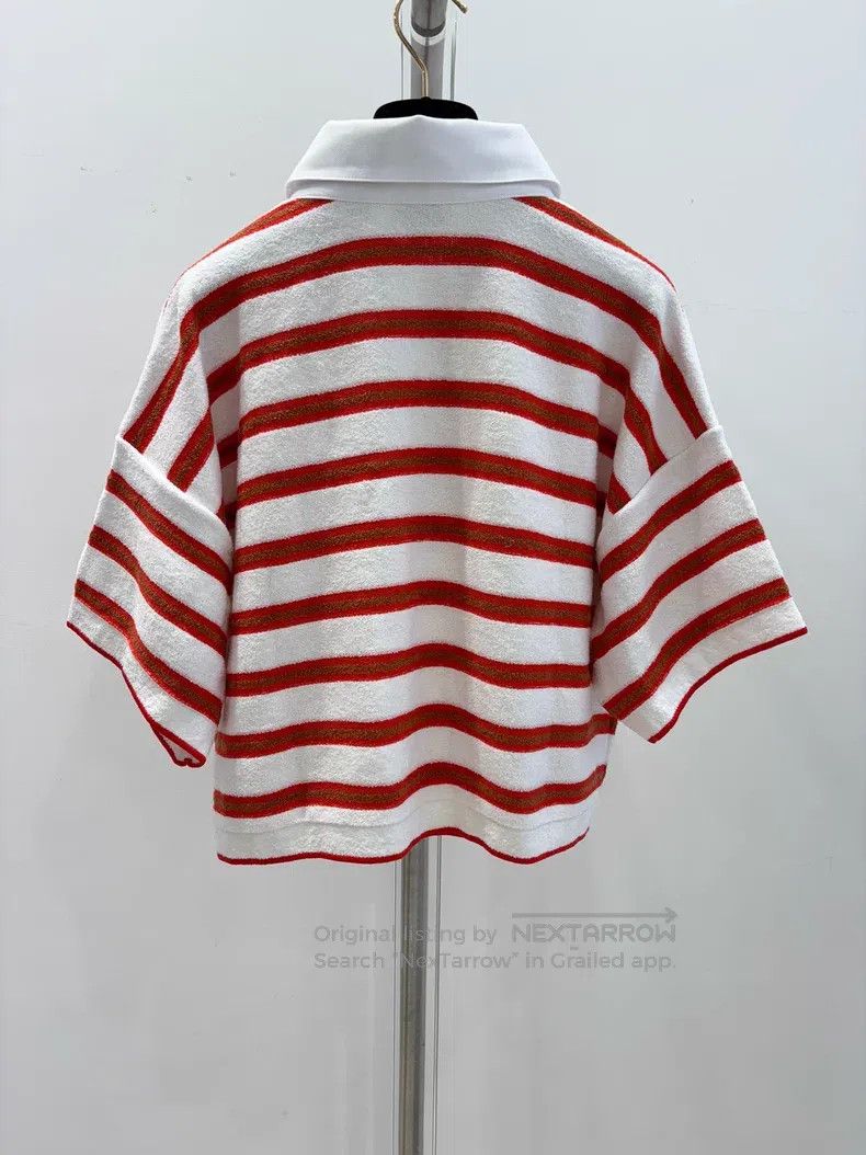 Chanel Chanel Striped cotton polo collar short sleeves Size XS / US 0-2 / IT 36-38 - 2 Thumbnail