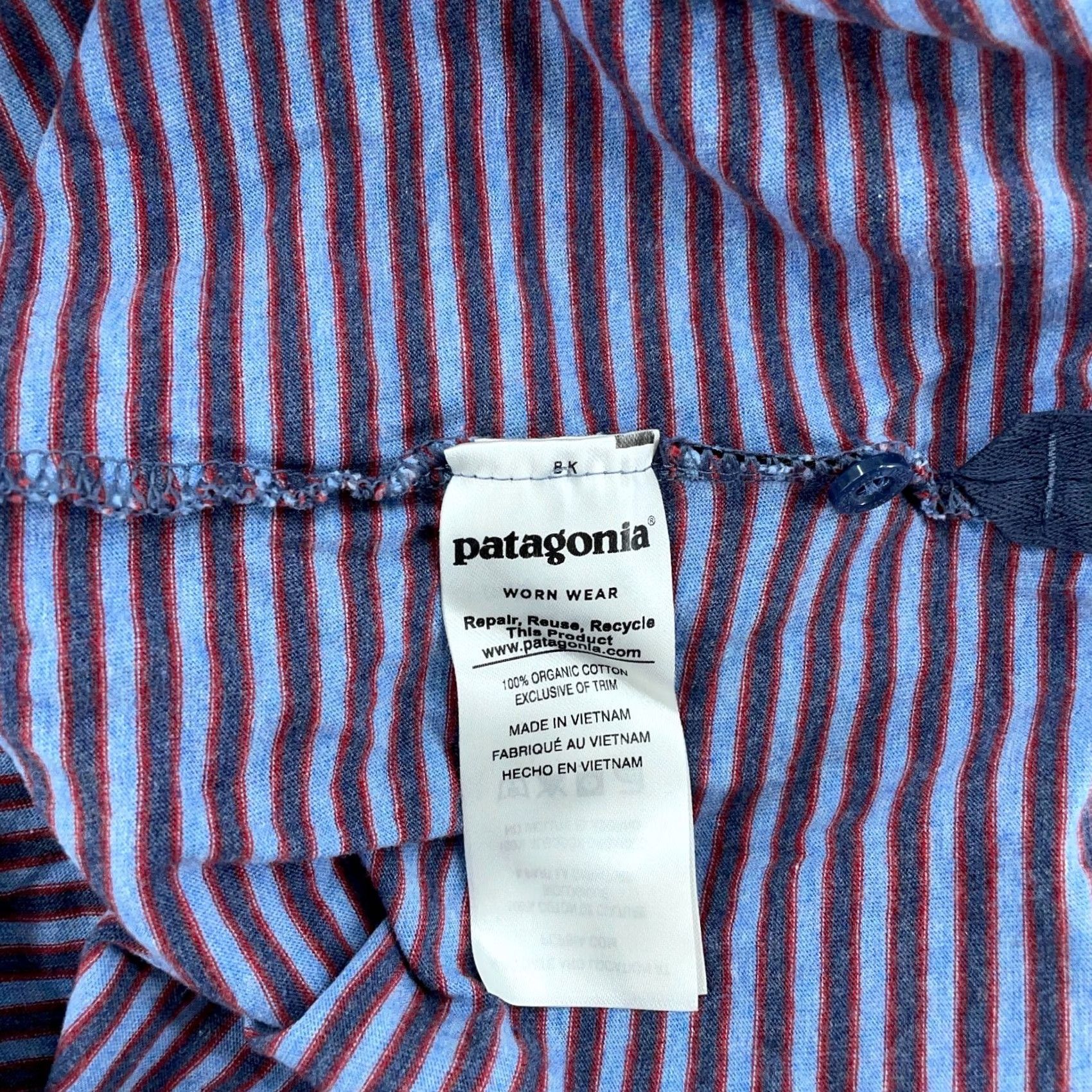 Patagonia Patagonia Polo Shirt Mens S Blue Red Striped Short Sleeve Collared Shirt Polo Knit 100% Cotton Casual Outdoor M Machine Washable Size US S / EU 44-46 / 1 - 4 Thumbnail