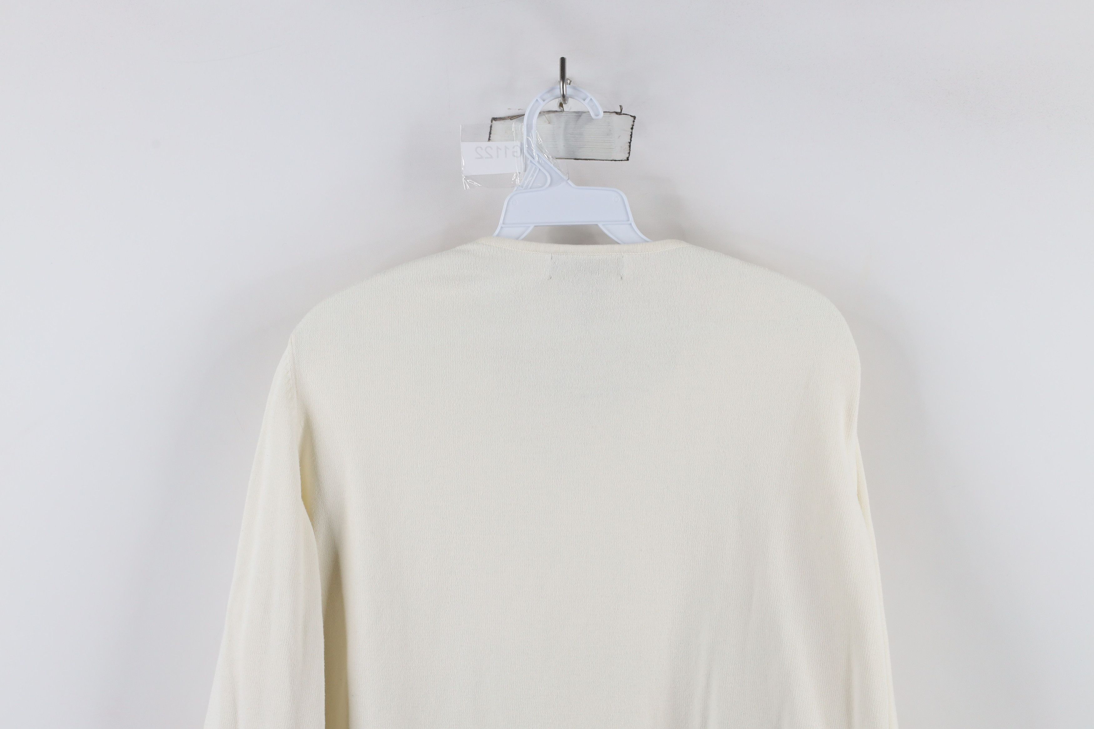 Lands' End × Vintage Vintage 90s Lands End Lightweight Ribbed Knit Sweater Cream Size XXL / US 16-18 / IT 52-54 - 9 Thumbnail